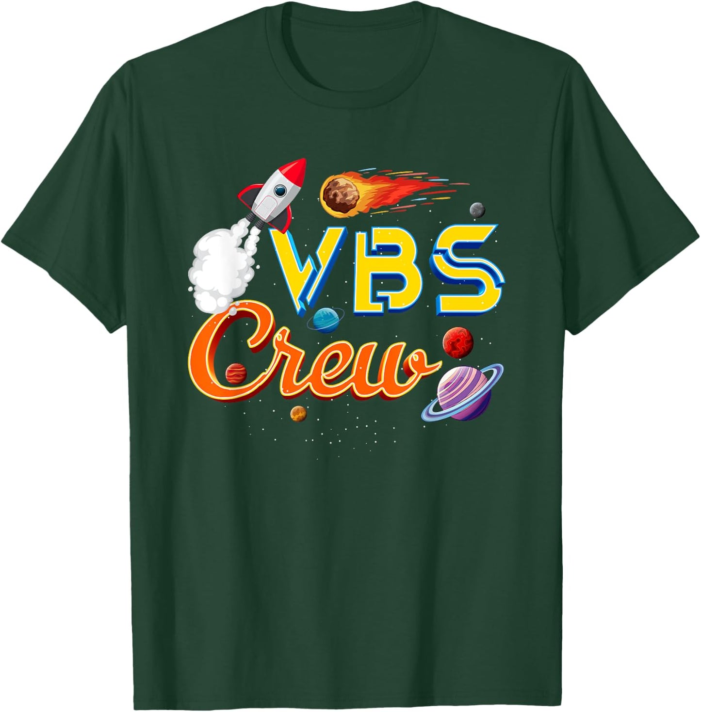 VBS Crew Back To School Space Astronaut Galaxy Jesus T-Shirt - T-Shirt | Forest