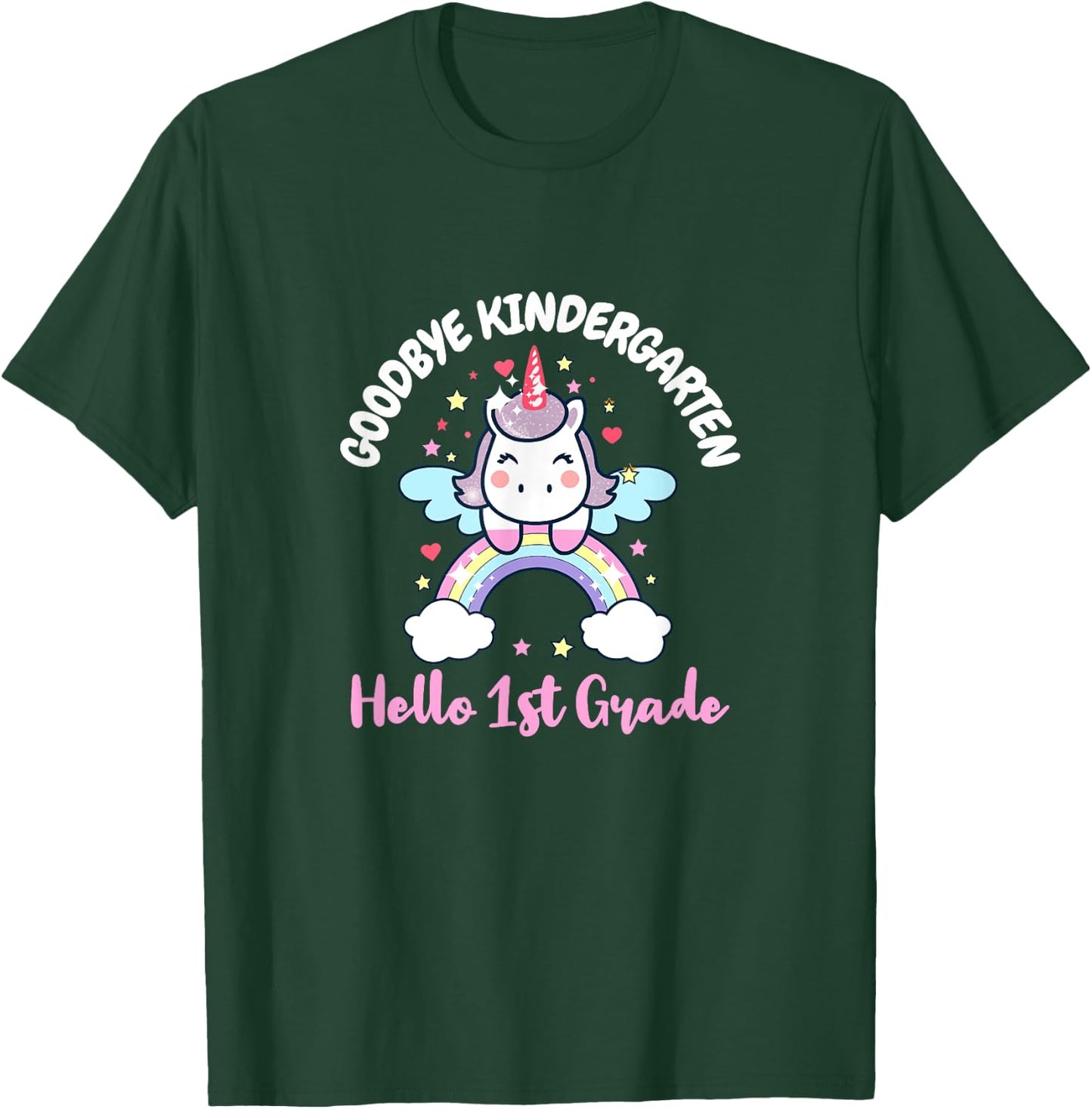 Goodbye Kindergarten Hello First Grade Day Back To School T-Shirt - T-Shirt | Forest