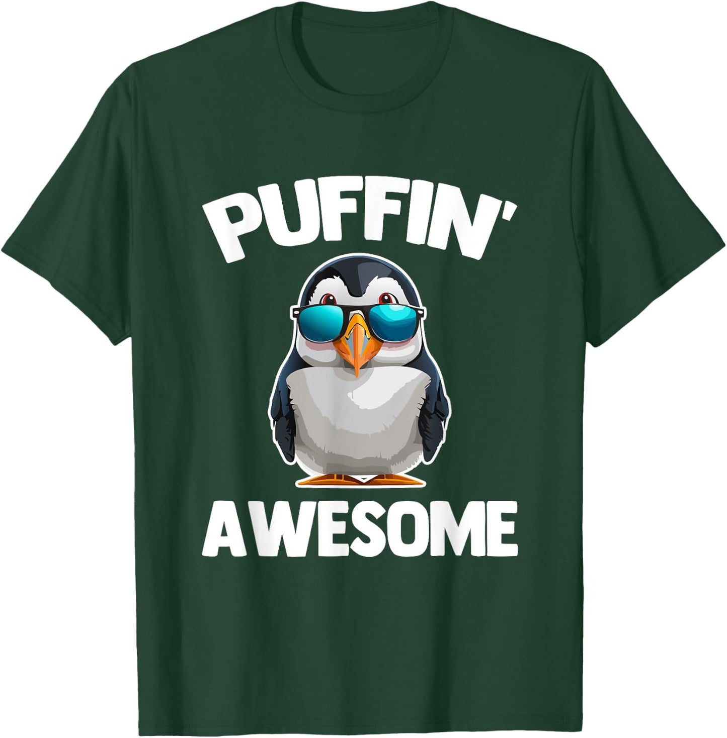 Puffin' Awesome - Funny Puffin Bird Sea Bird Cute Puffins T-Shirt - T-Shirt | Forest