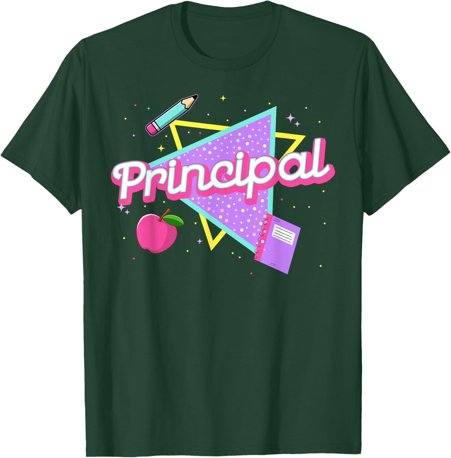 Cute Principal Shirt Retro 80's 90's Style Principal Gifts T-Shirt - T-Shirt | Forest