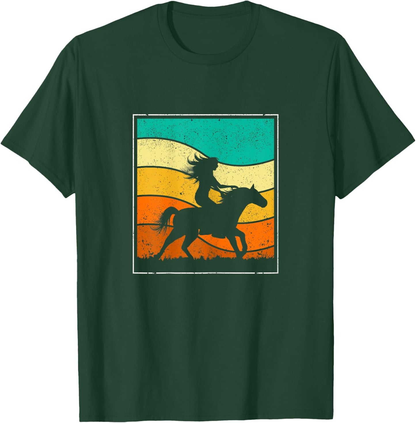 Girl Horse Riding Vintage Cowgirl Texas Ranch Horses Girls T-Shirt - T-Shirt | Forest