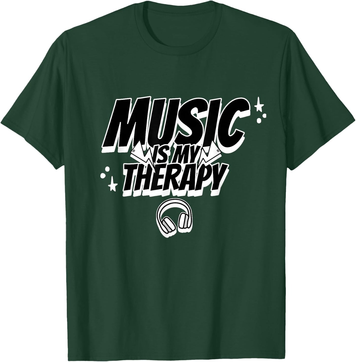 Music Is My Therapy Music Musicians Headphone Music Memes T-Shirt - T-Shirt | Forest