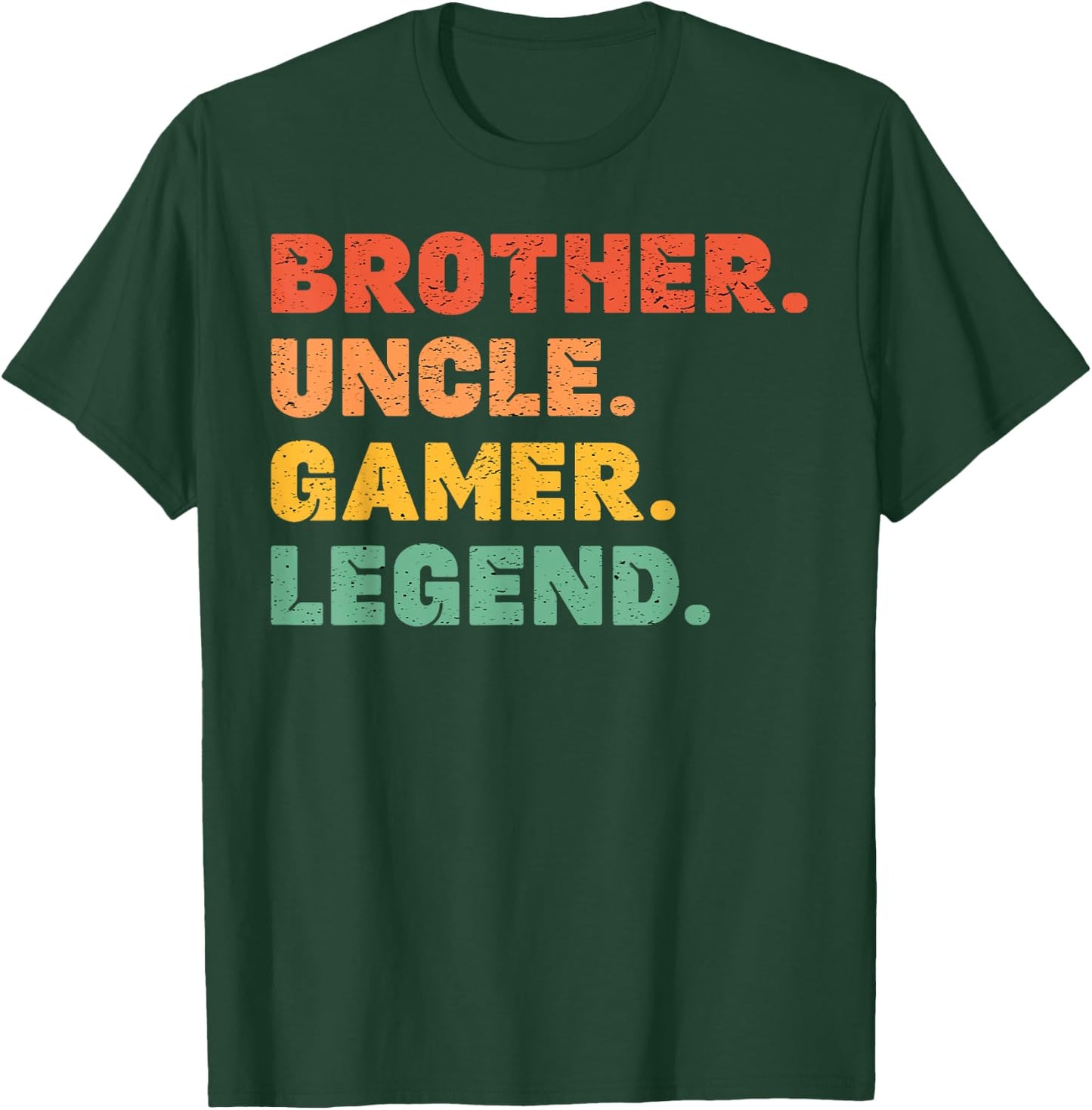 Funny Gamer Brother Uncle Gaming Legend Vintage Video Game T-Shirt - T-Shirt | Forest