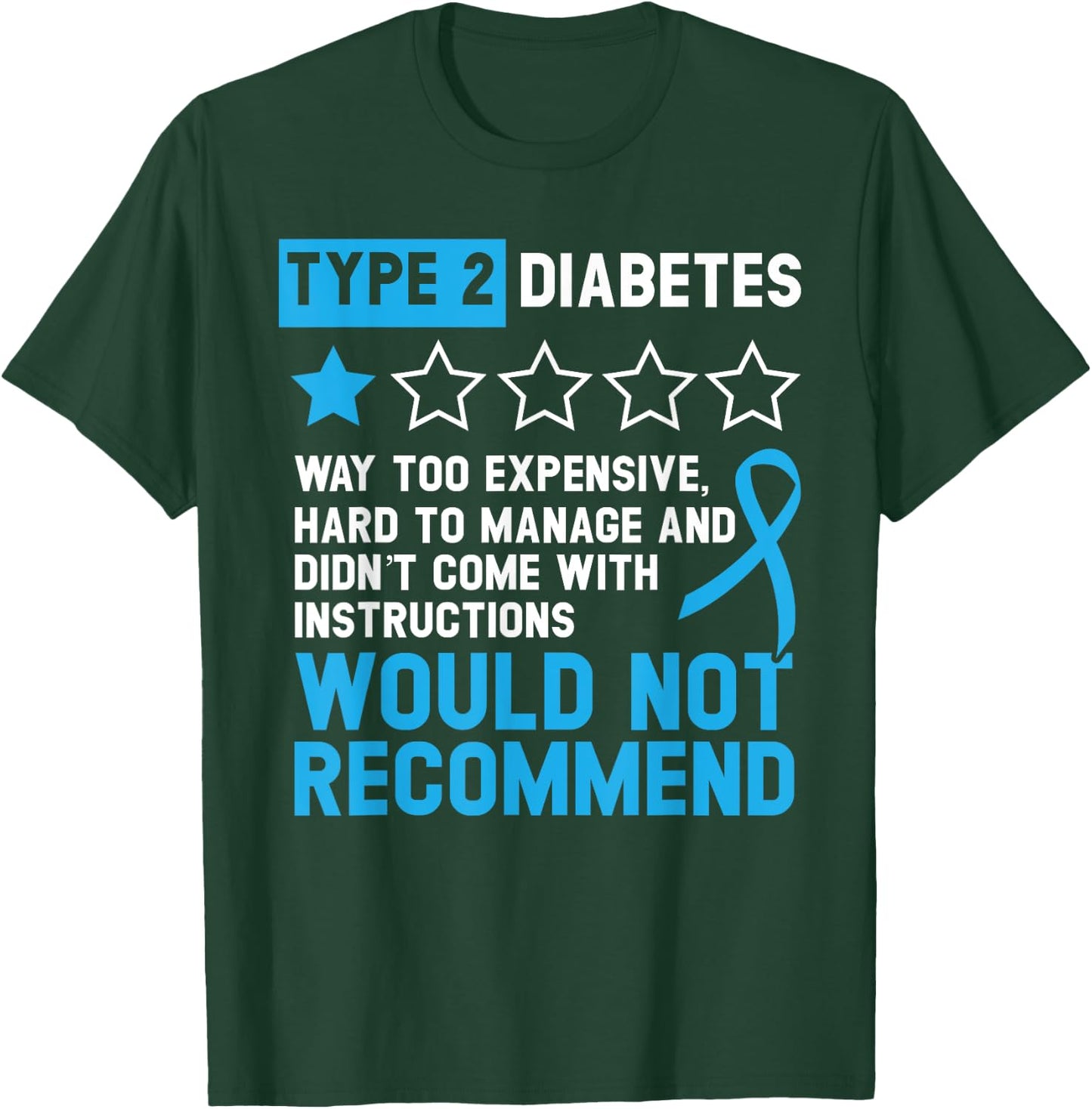 Type 2 Diabetes T2D Warrior Diabetes Awareness T-Shirt - T-Shirt | Forest