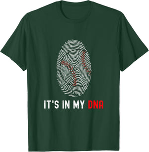 Funny Baseball Fingerprint It's in my DNA Baseball Player T-Shirt - T-Shirt | Forest