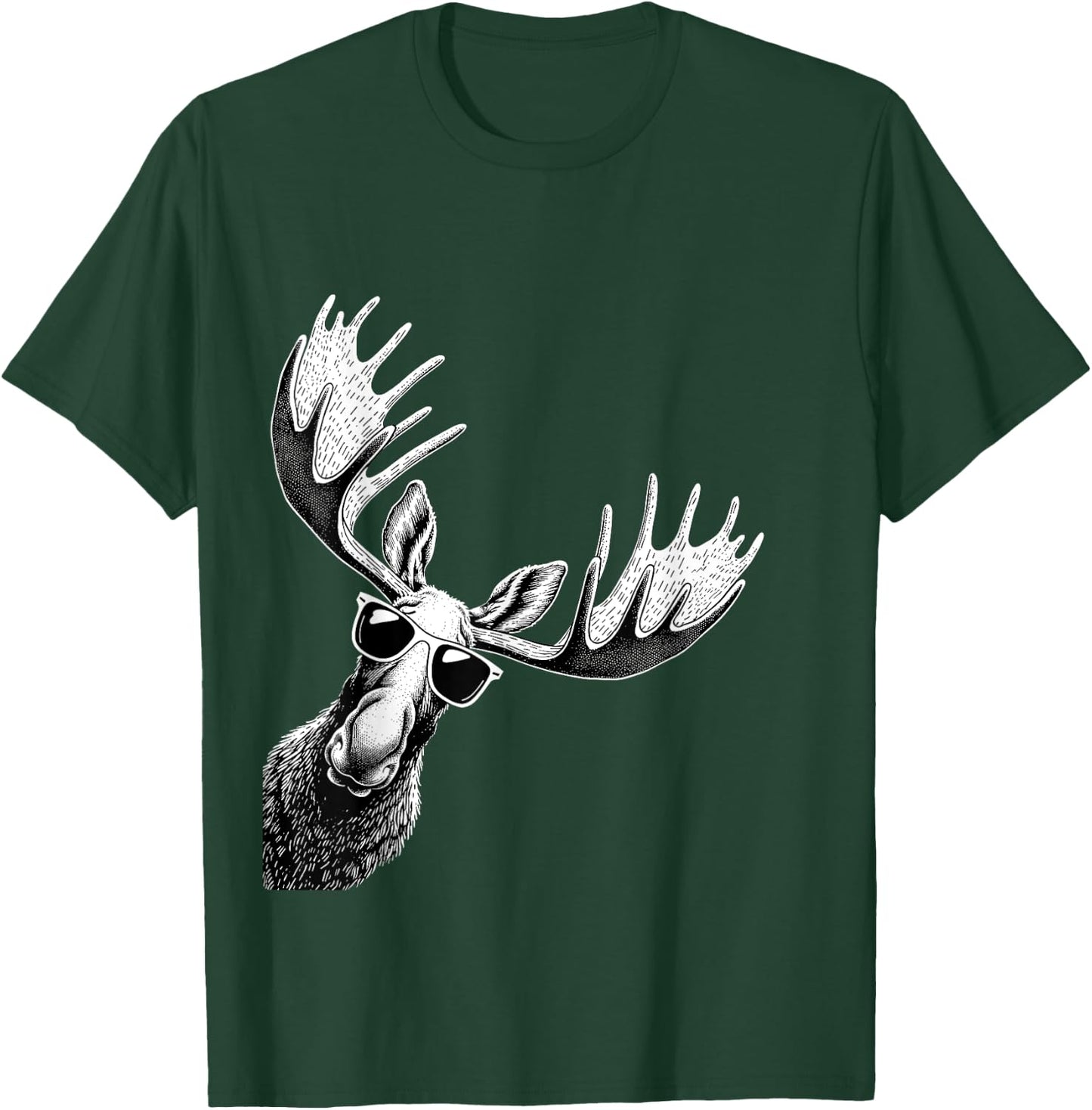 Funny Moose Wearing Sunglasses Alaska Moose Lovers T-Shirt - T-Shirt | Forest
