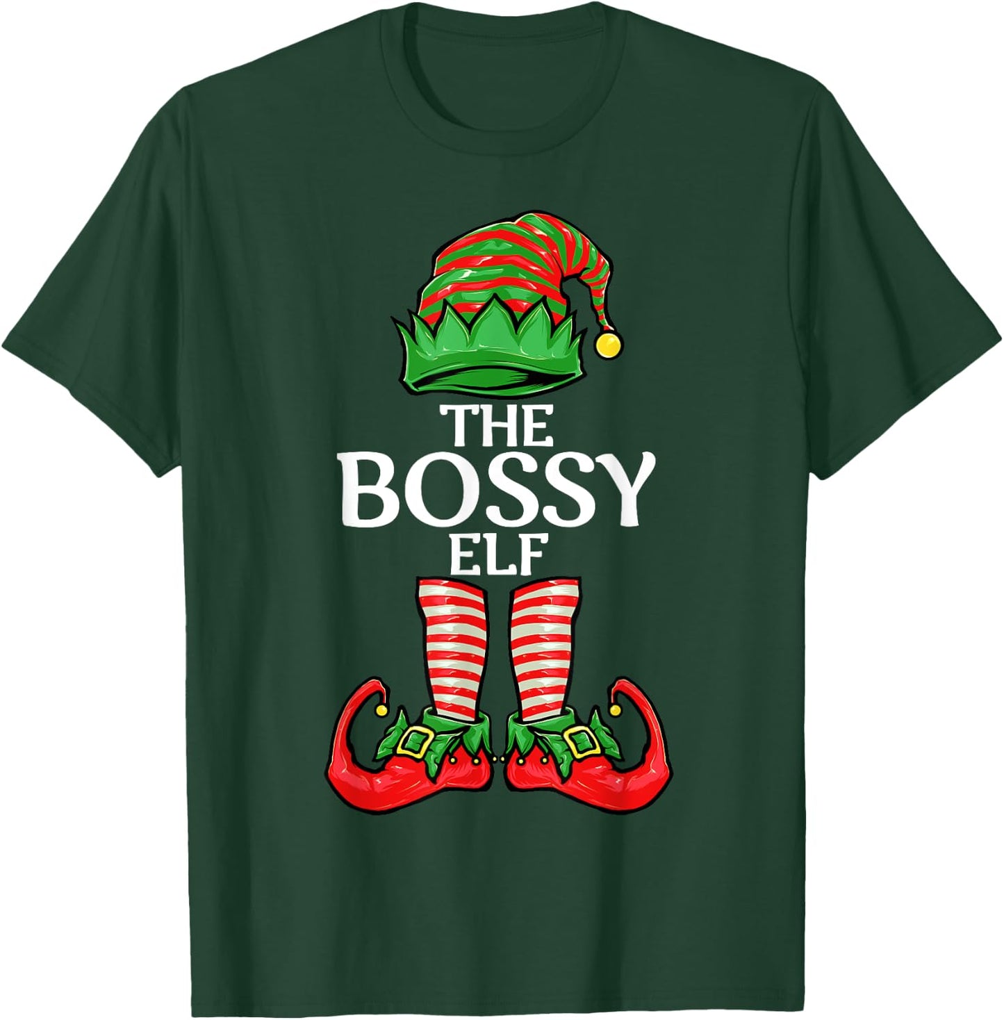 Bossy Elf Christmas Family Matching Group T-Shirt - T-Shirt | Forest