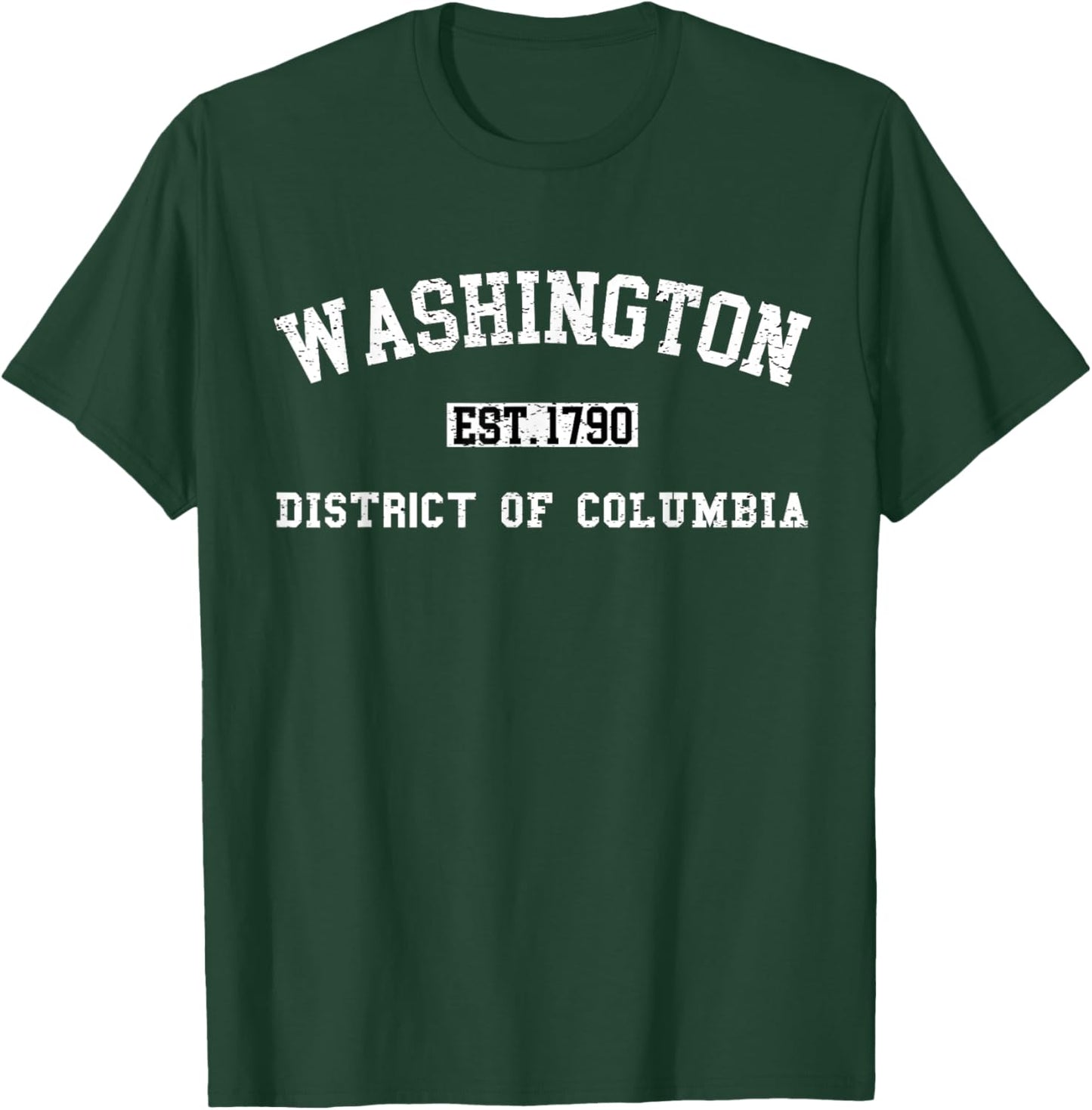 Vintage Washington DC USA Varsity Style Sports T-Shirt - T-Shirt | Forest