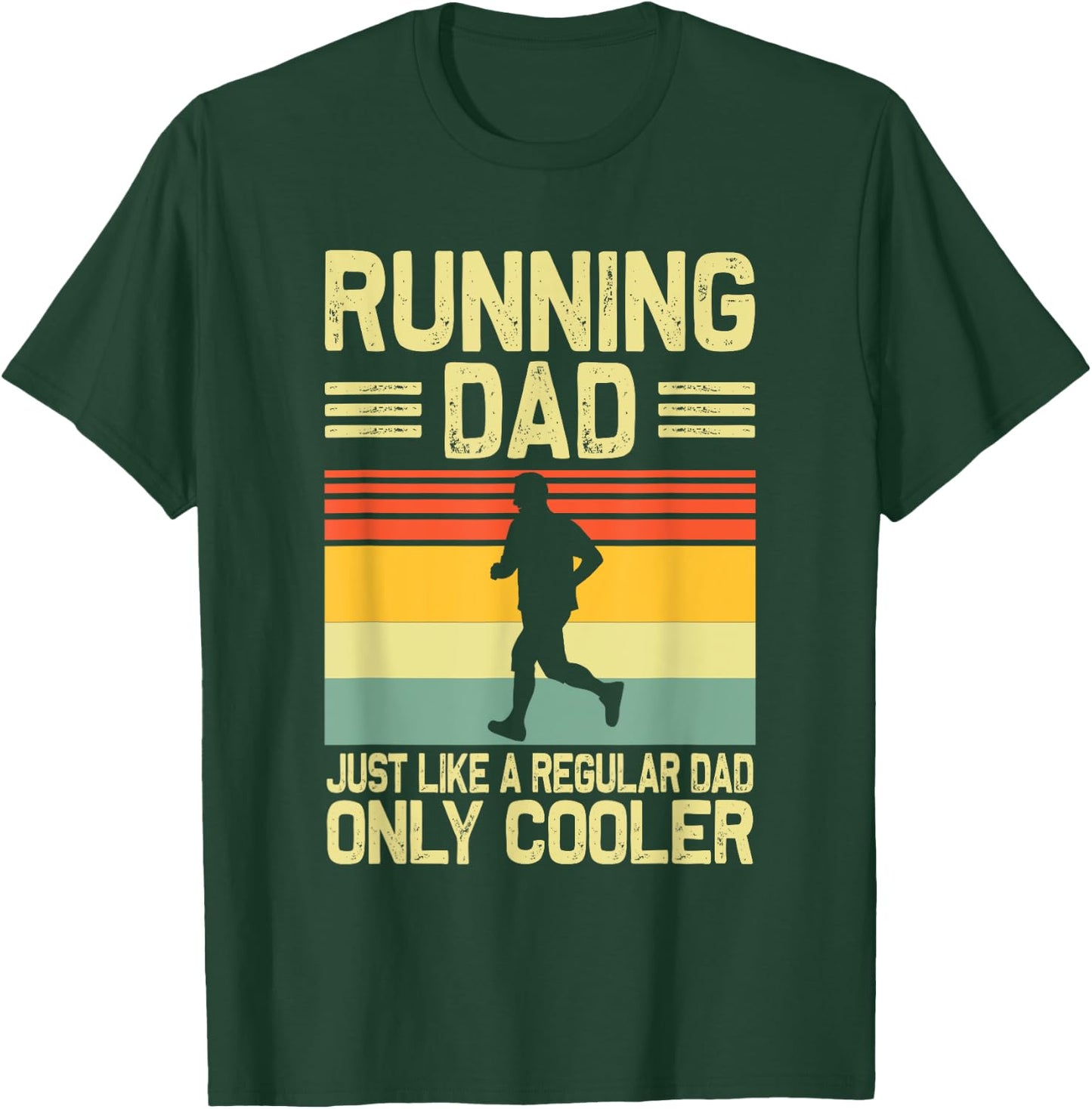 Funny Running Dad Marathon Runner Coach Marathoner T-Shirt - T-Shirt | Forest
