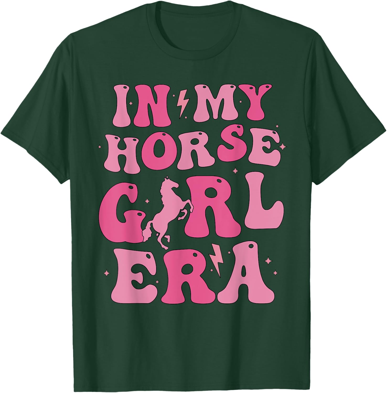 In my horse girl era cute horse girl horse lover groovy T-Shirt - T-Shirt | Forest