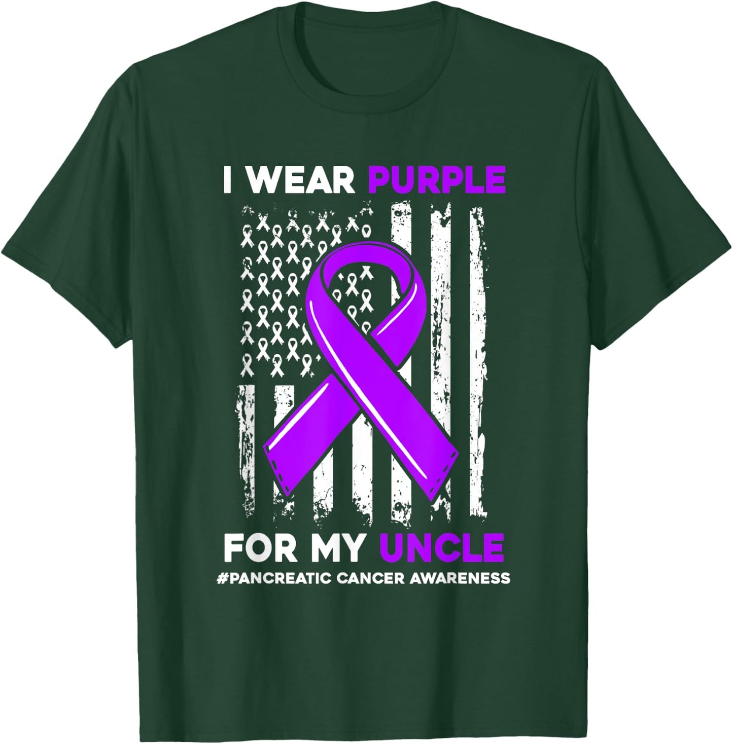 I Wear Purple For My Uncle Pancreatic Cancer Awareness T-Shirt - T-Shirt | Forest