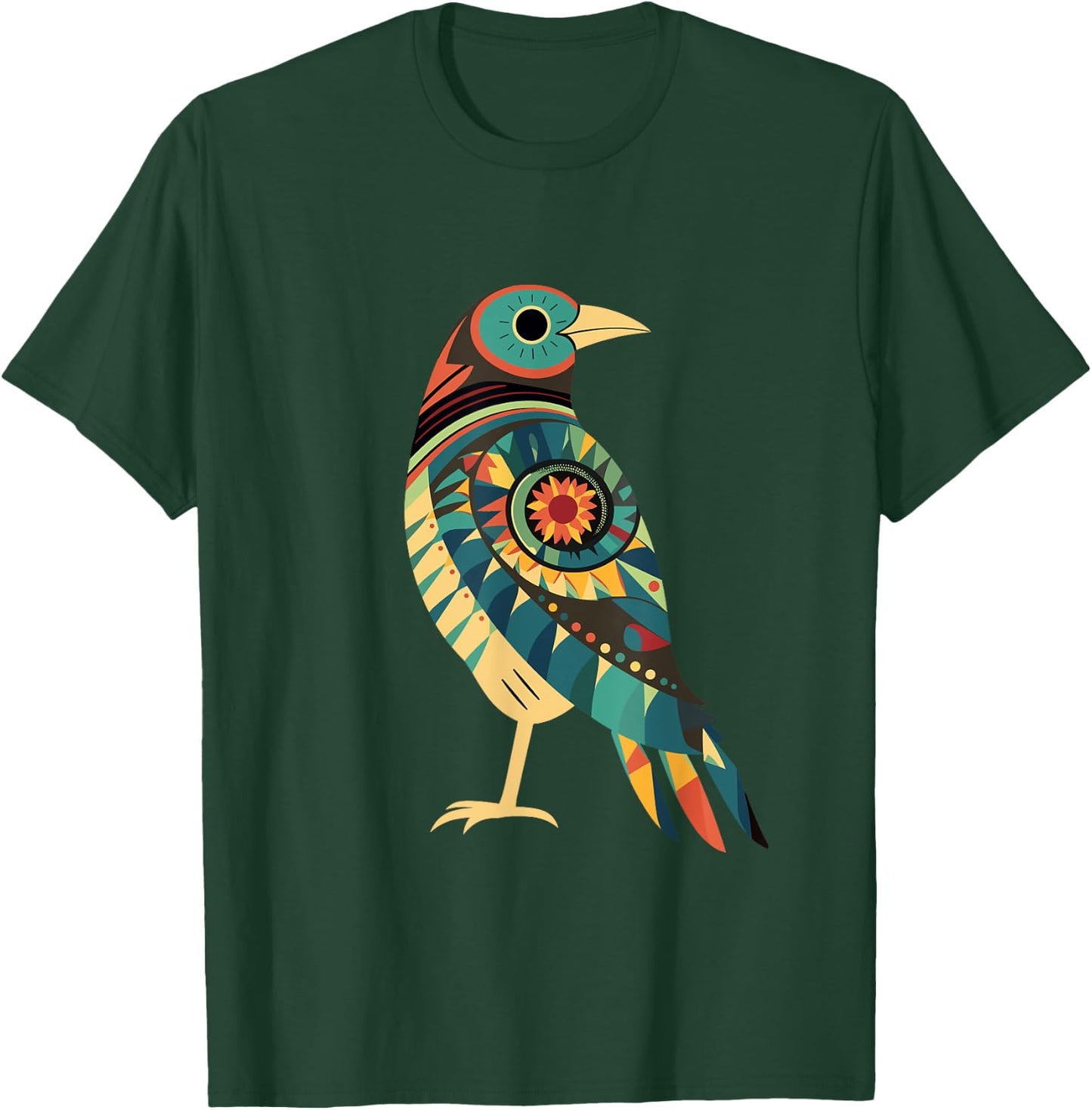 Hopi Art American Style Bird Tribal Design T-Shirt - T-Shirt | Forest