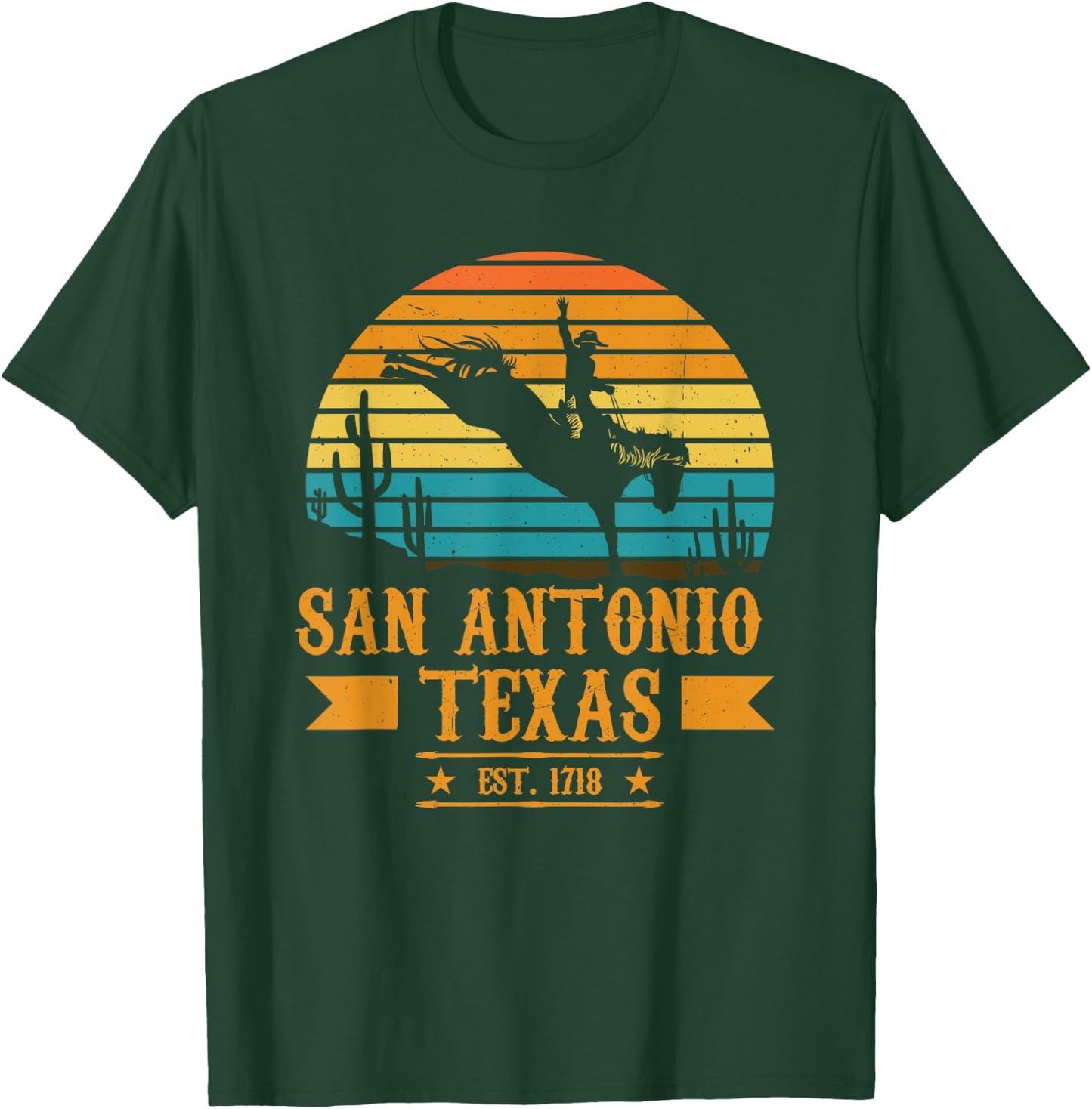 San Antonio Texas Rodeo Rider Horse - San Antonio Texas T-Shirt - T-Shirt | Forest