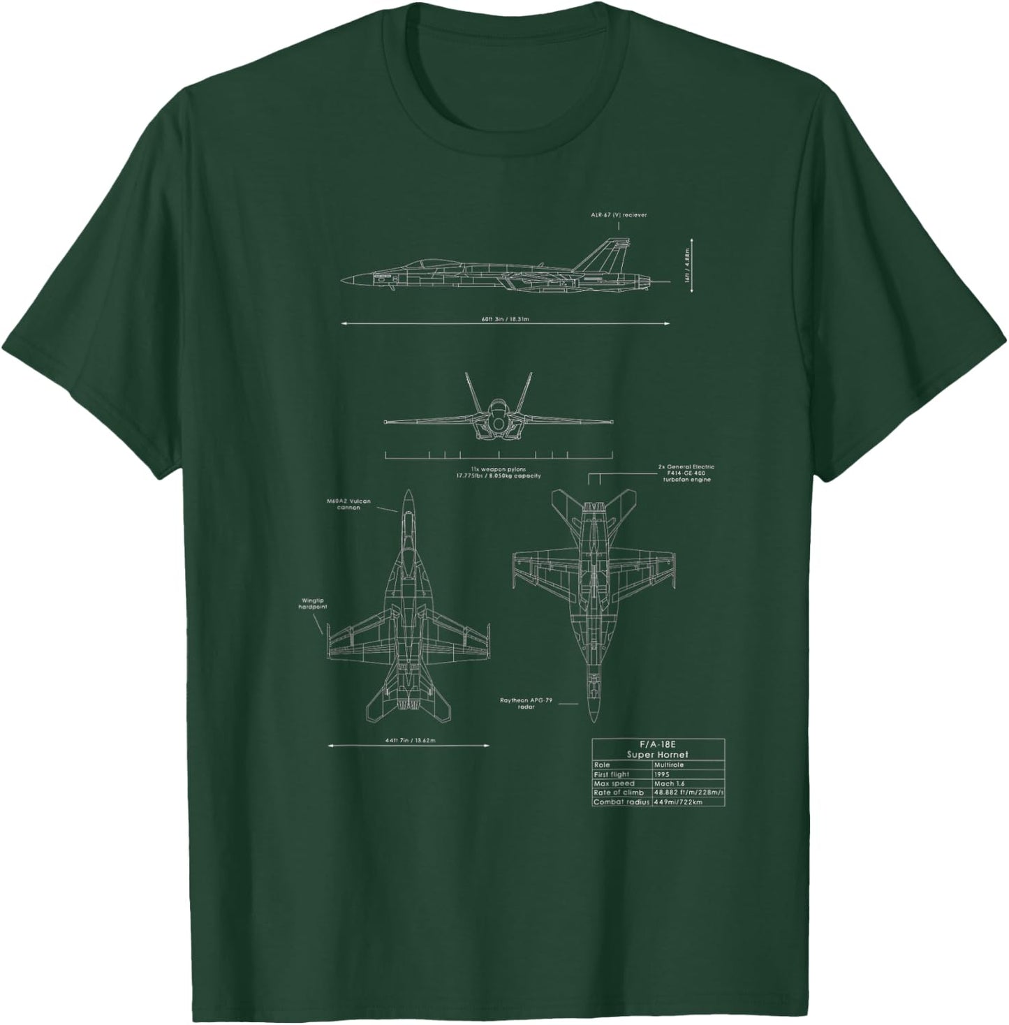 F-18 F/A-18E Super Hornet Jet Airplane T-Shirt - T-Shirt | Forest