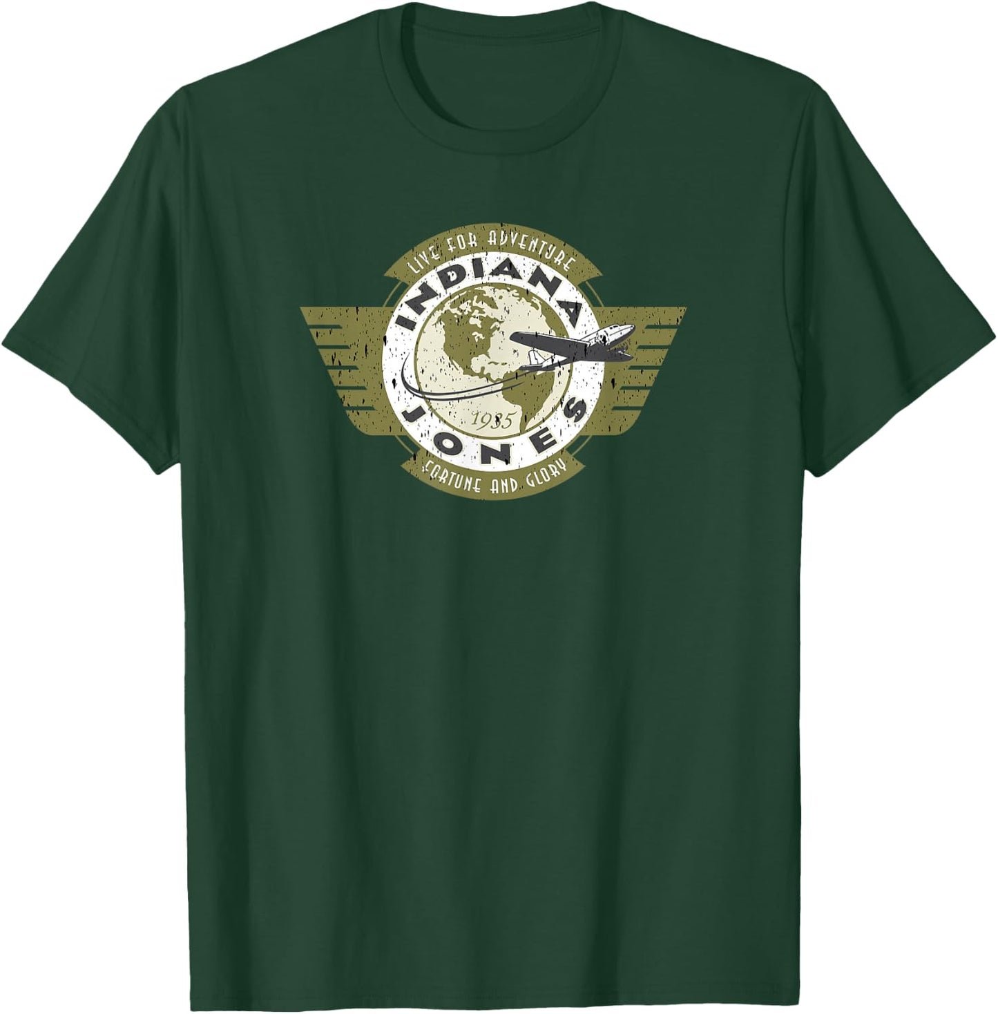 Indiana Jones and The Temple of Doom Vintage Flyer Badge T-Shirt - T-Shirt | Forest