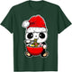 Panda Wearing Santa hat Xmas - Panda Eating Ramen Christmas T-Shirt - T-Shirt | Forest