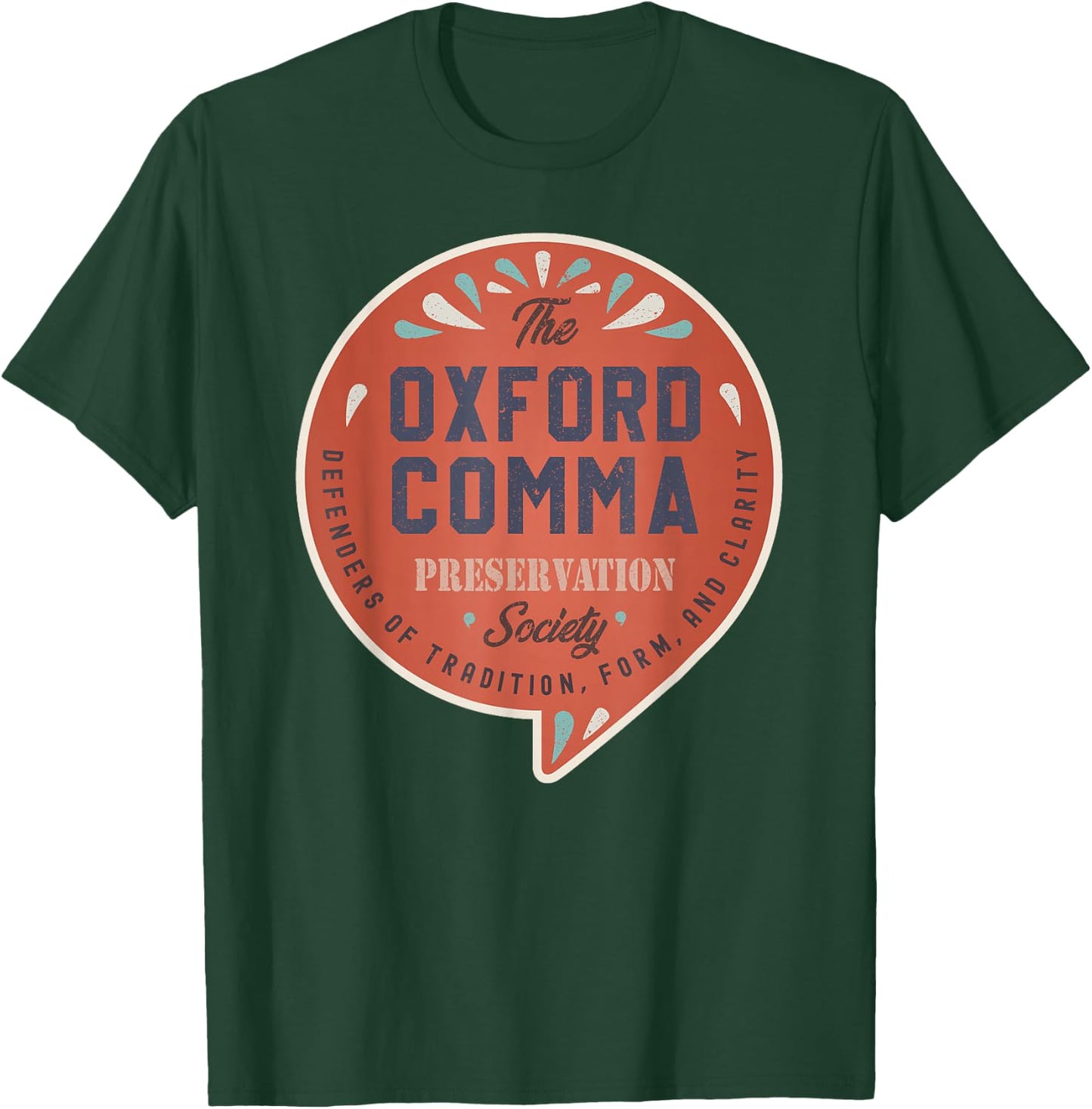 The Oxford Comma Preservation Society Team Oxford Vintage Small T-Shirt - T-Shirt | Forest