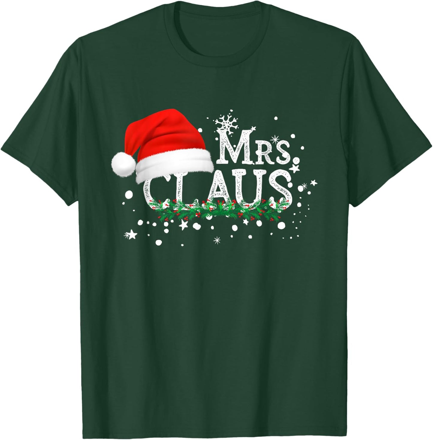 Mrs Claus Christmas Couples Matching Her Xmas Pajama T-Shirt - T-Shirt | Forest