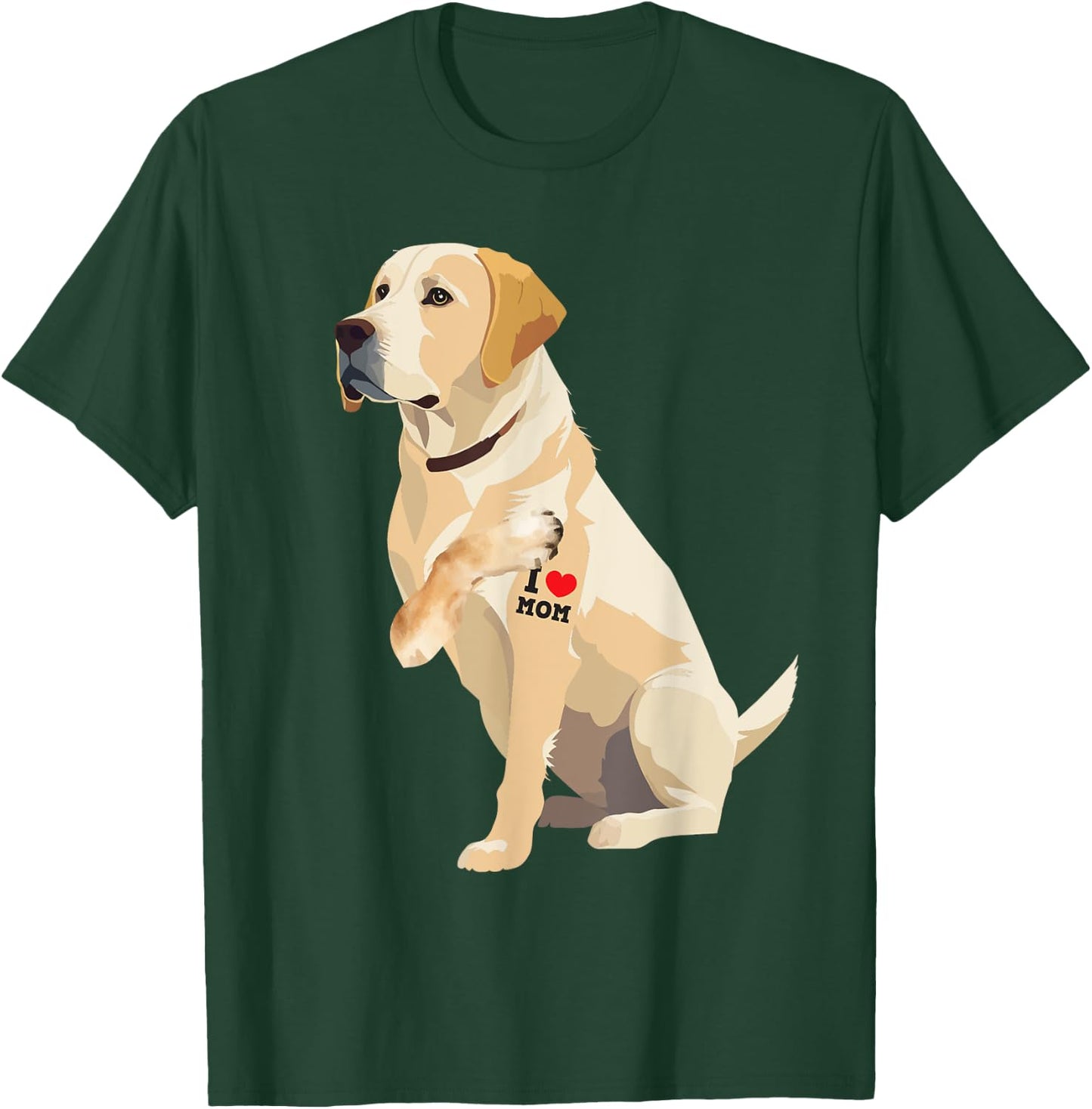 I Love Mom - Tattooed Labrador Dog Owner Animal Pet Trainer Women Girls Kids T-Shirt - T-Shirt | Forest