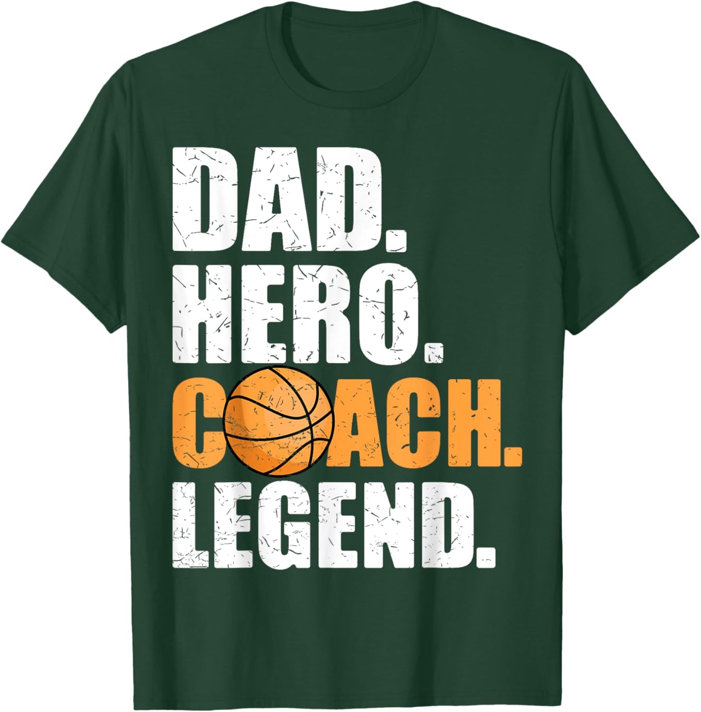 Dad Hero Coach Legend Father Papa Daddy Basketball Coach T-Shirt - T-Shirt | Forest