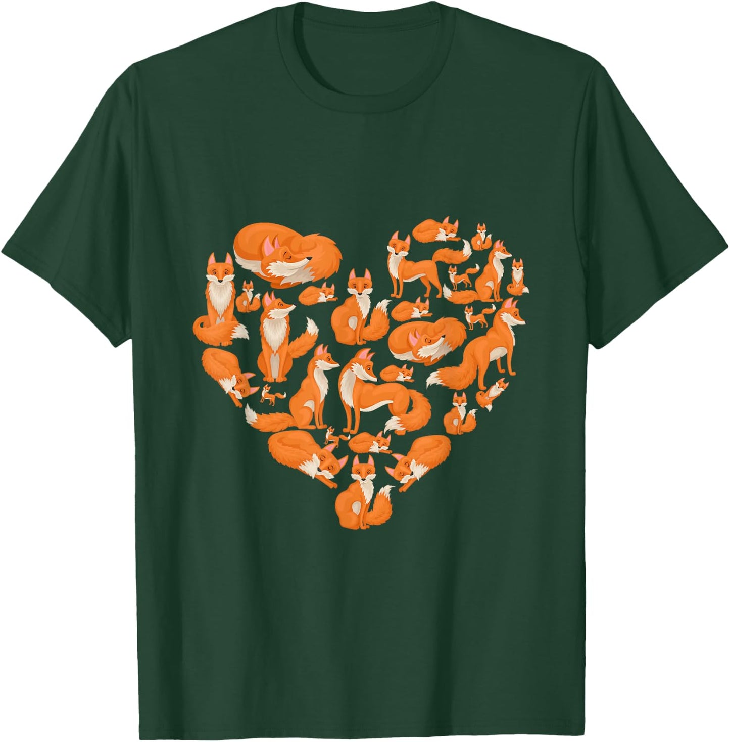 Fox Heart Funny Cute I Love Fox Animal Gifts for Fox Lovers T-Shirt - T-Shirt | Forest