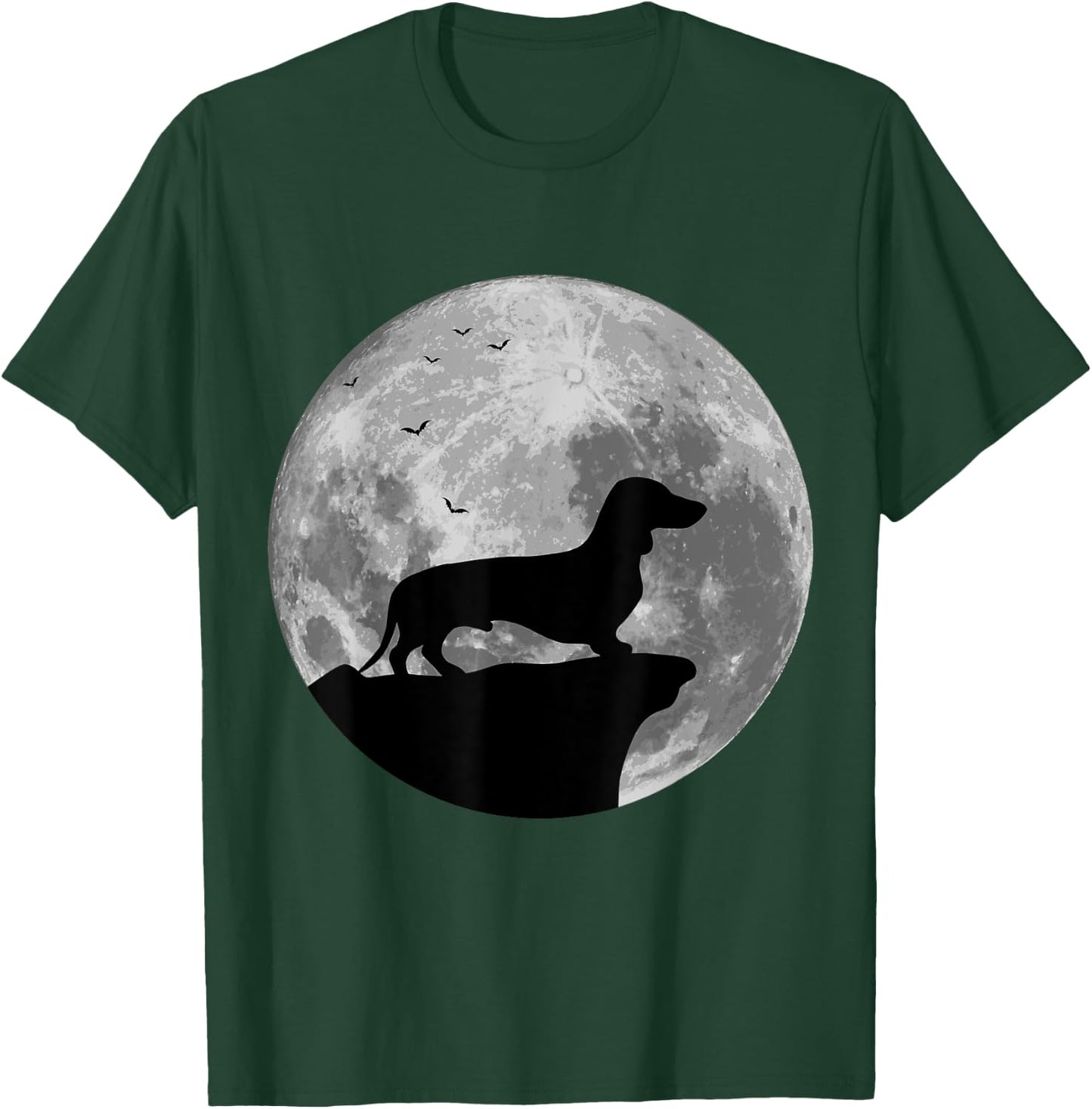 Dachshund Silhouette In The Moon Halloween Costume T-Shirt - T-Shirt | Forest