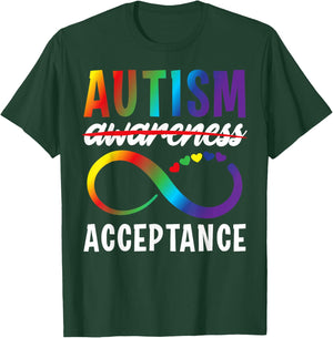 Autism Awareness Acceptance Not Awareness Autistic Child T-Shirt - T-Shirt | Forest
