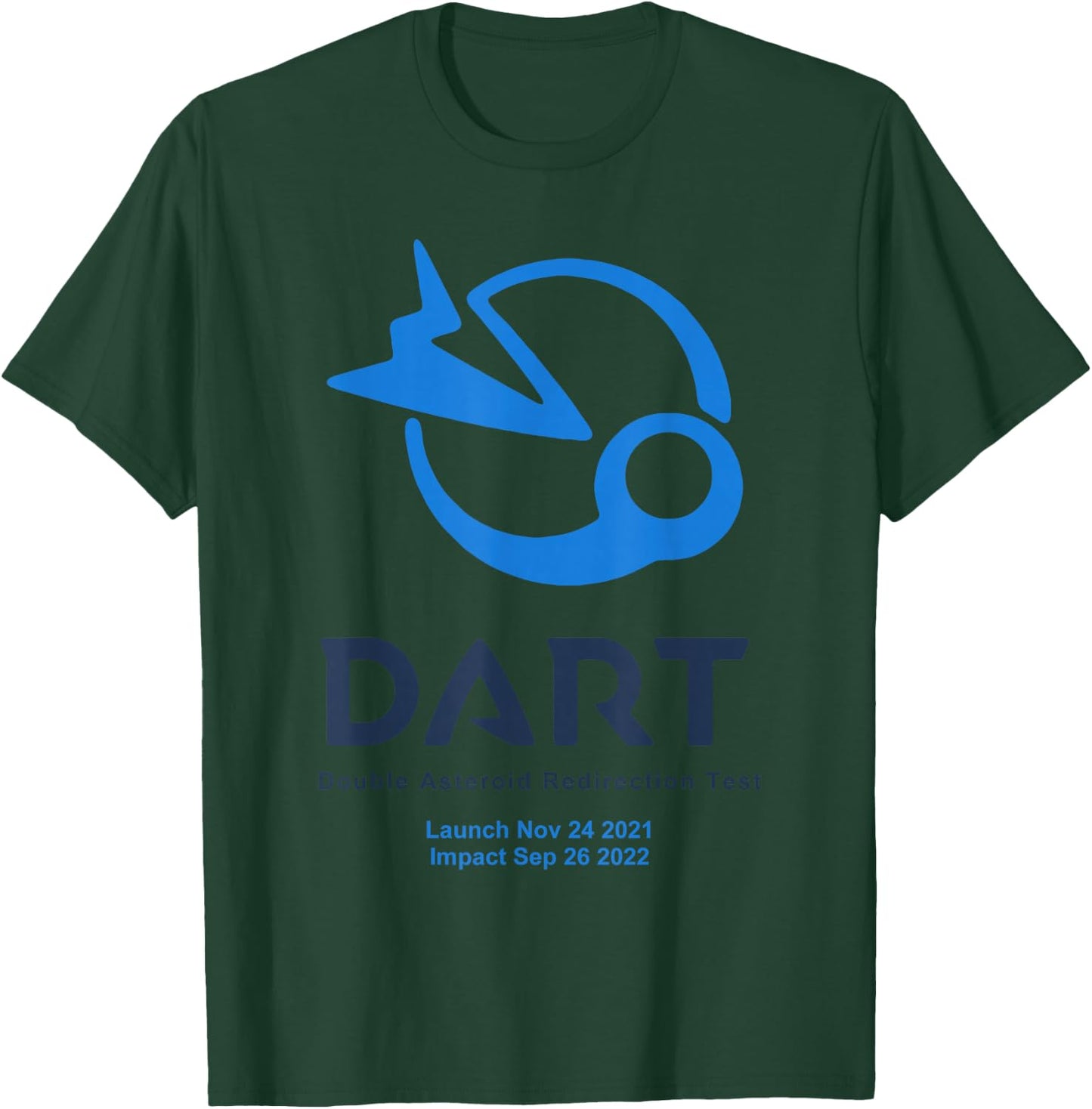 DART mission logo launch impact (blue) T-Shirt - T-Shirt | Forest