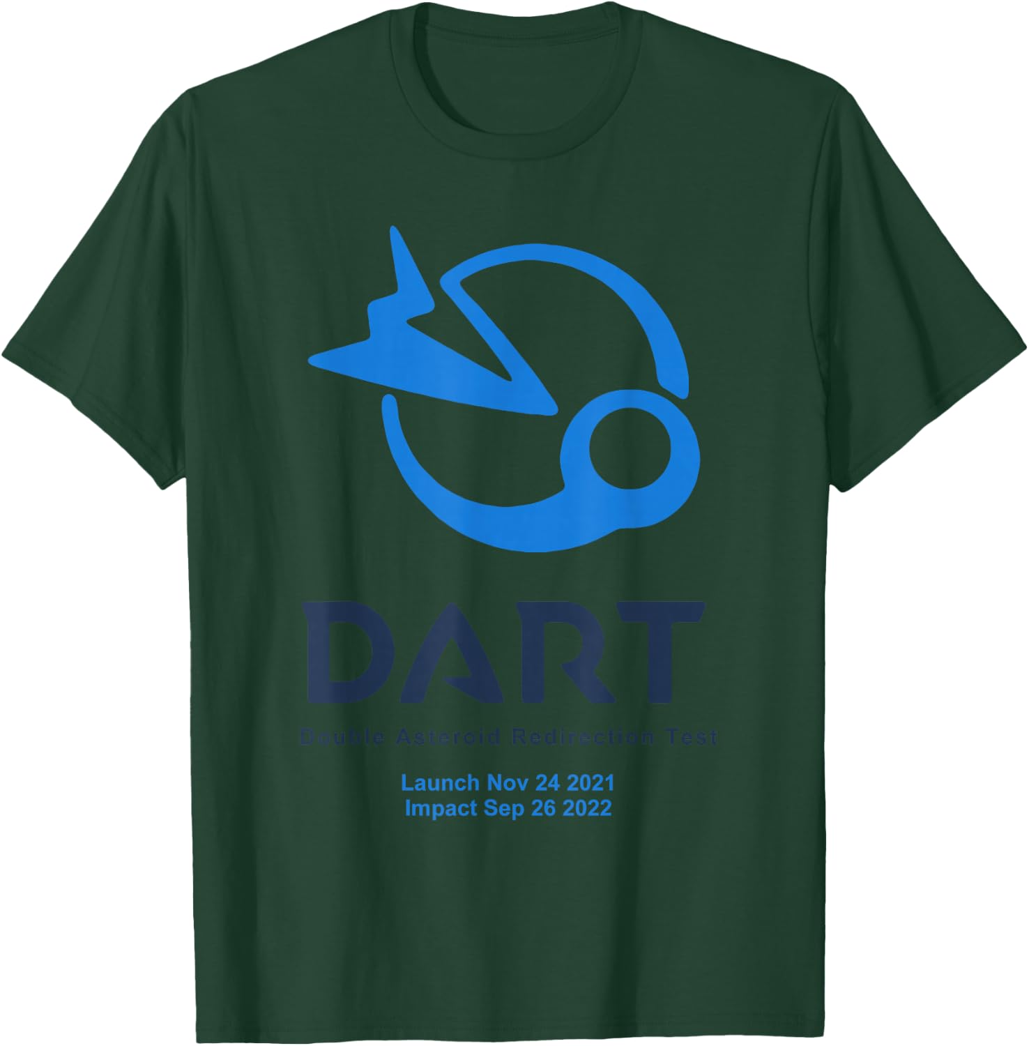 DART mission logo launch impact (blue) T-Shirt - T-Shirt | Forest