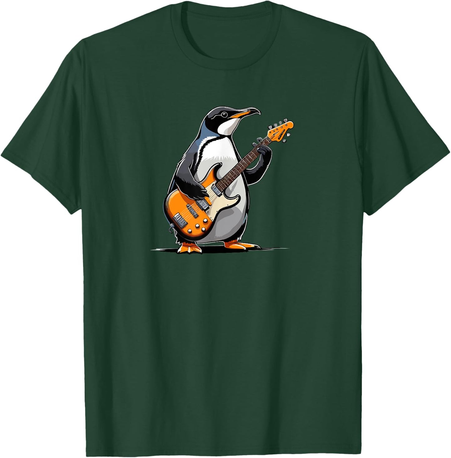 Penguin playing Electric Guitar, Penguin Guitarist T-Shirt - T-Shirt | Forest