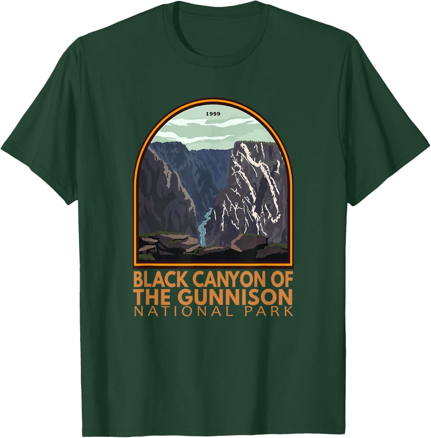 Black Canyon Of The Gunnison National Park Vintage Emblem T-Shirt - T-Shirt | Forest