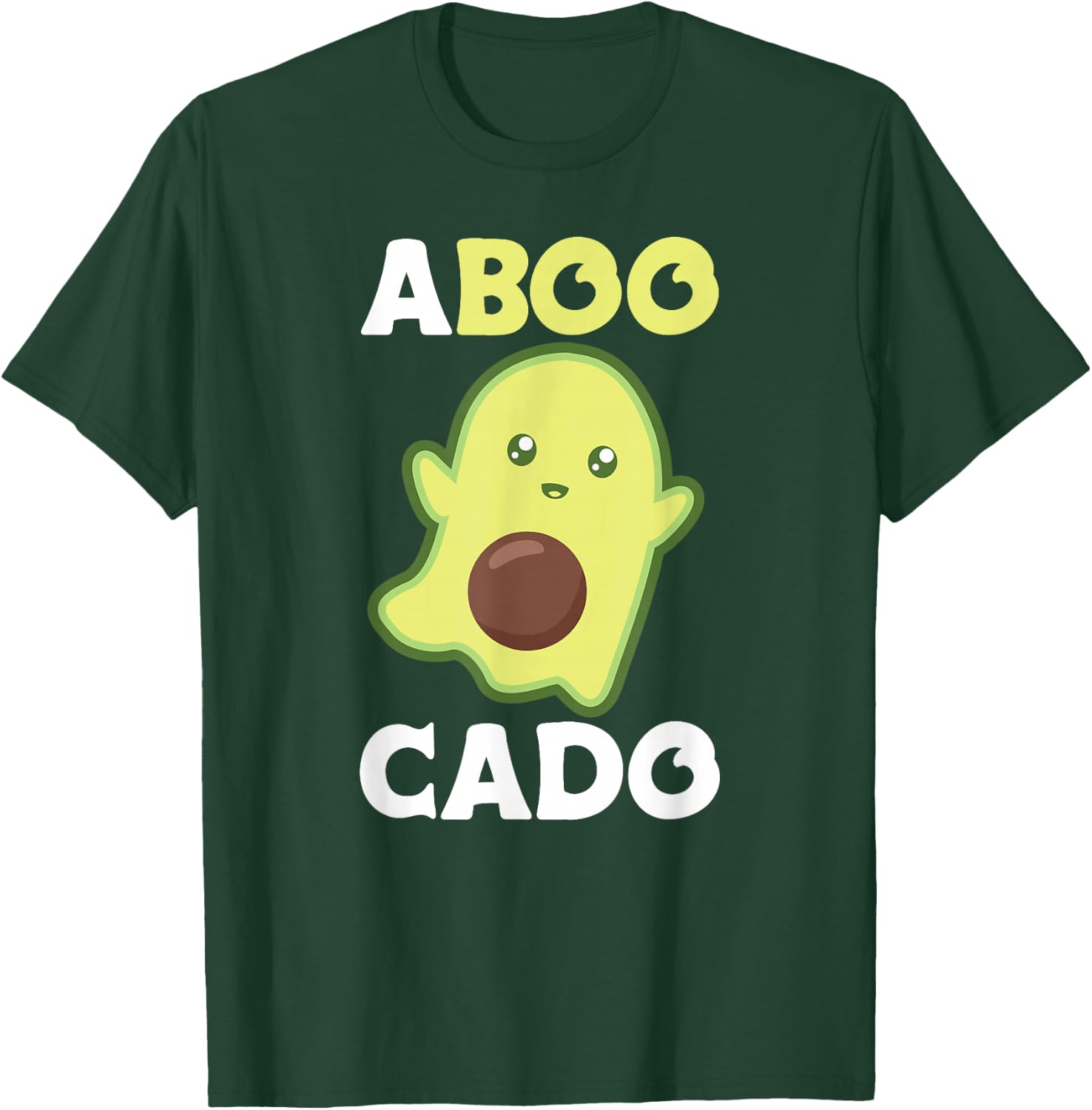 Avocado Ghost For Halloween Funny Avocados Pun T-Shirt - T-Shirt | Forest