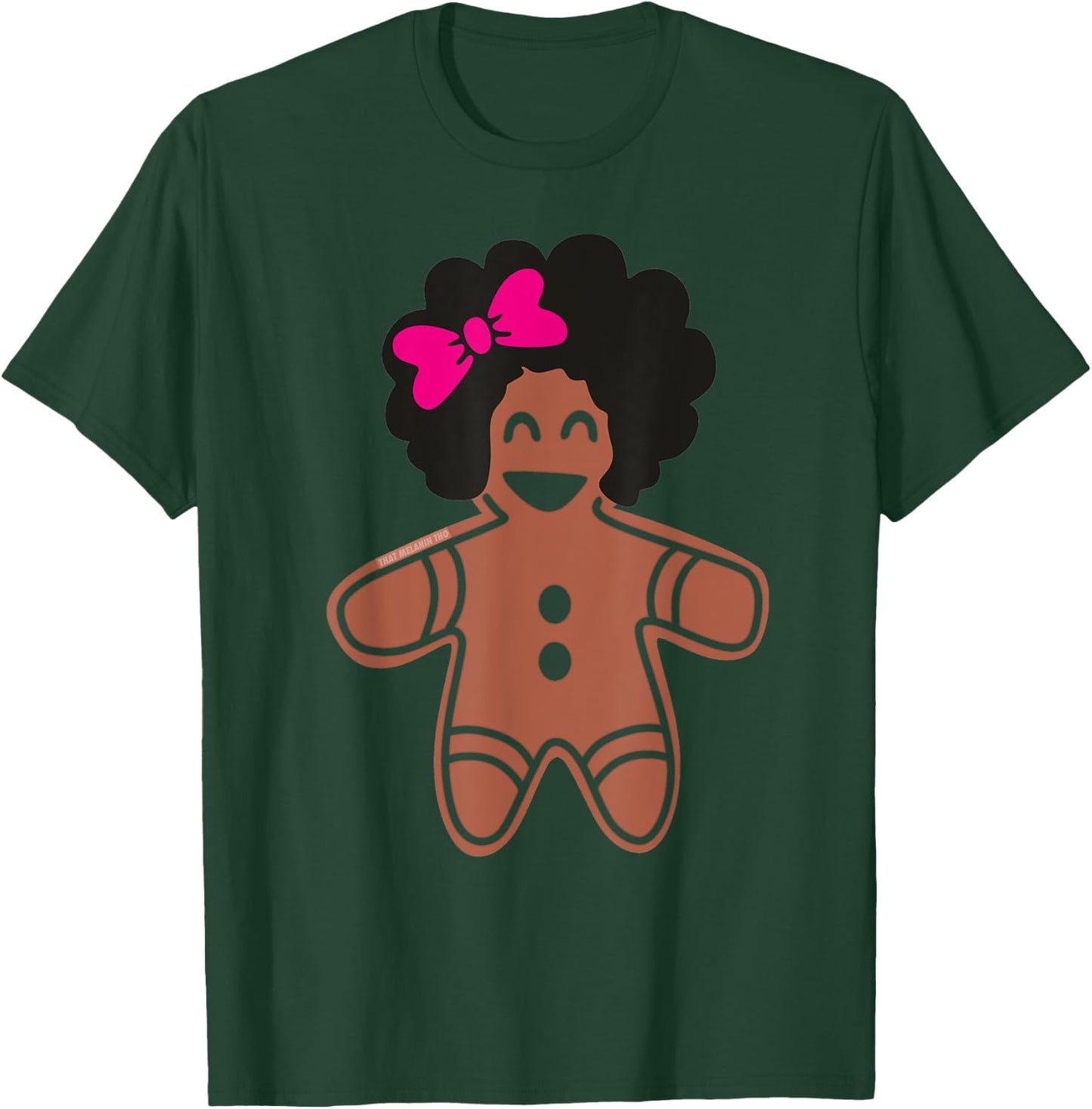 Cute Gingerbread Girl With Afro African American Gingerbread T-Shirt - T-Shirt | Forest