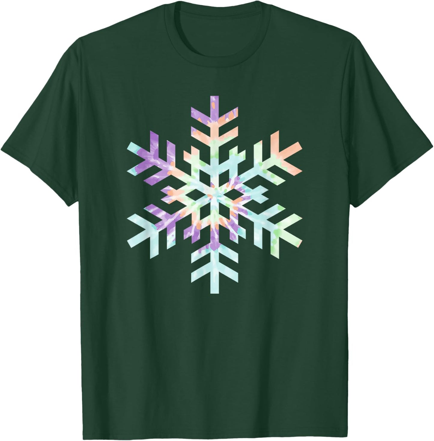 Tie Dye Snowflake Winter Christmas T-Shirt - T-Shirt | Forest