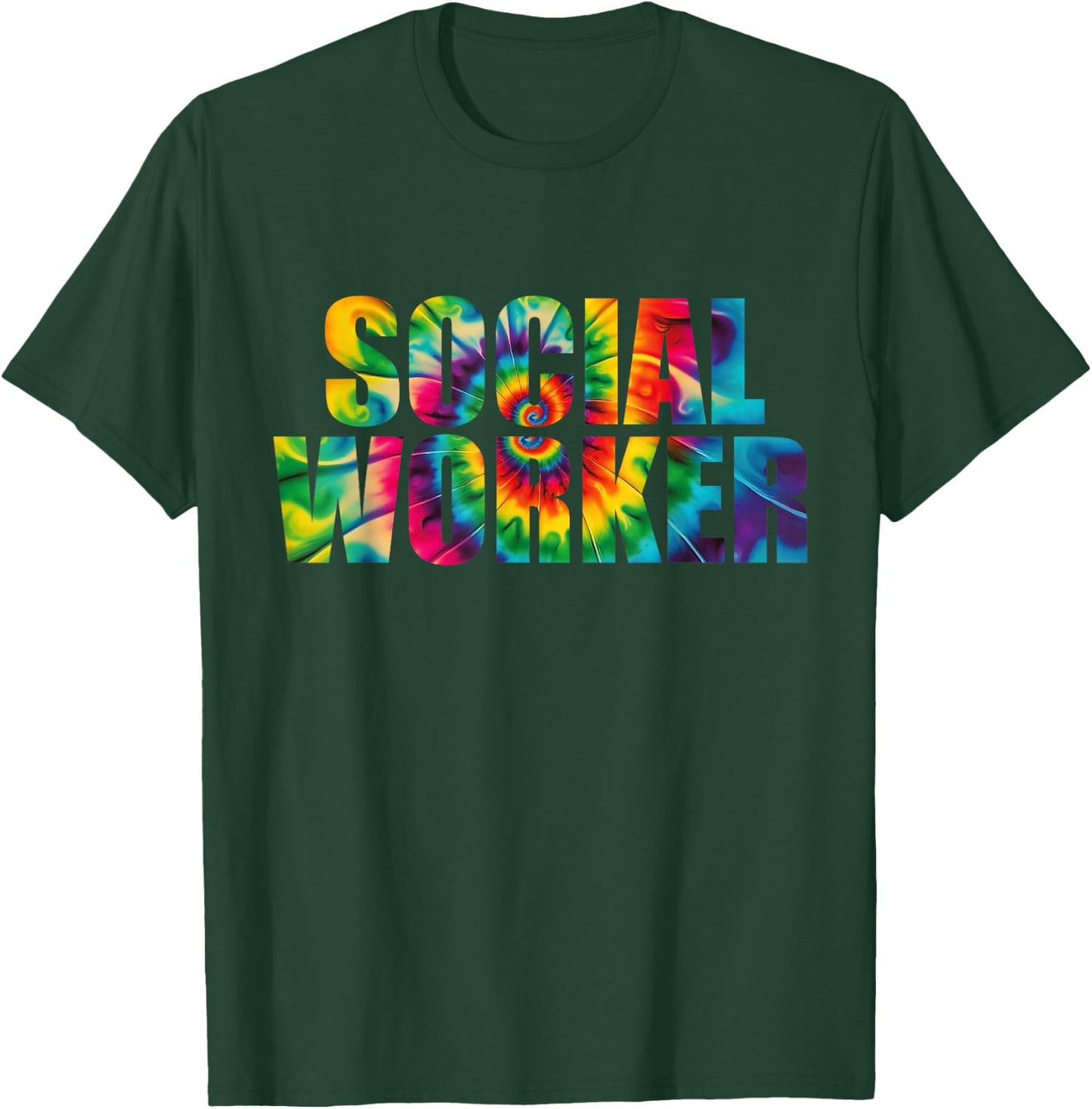 Social Worker Tie Dye Women 2024 School Social Worker T-Shirt - T-Shirt | Forest