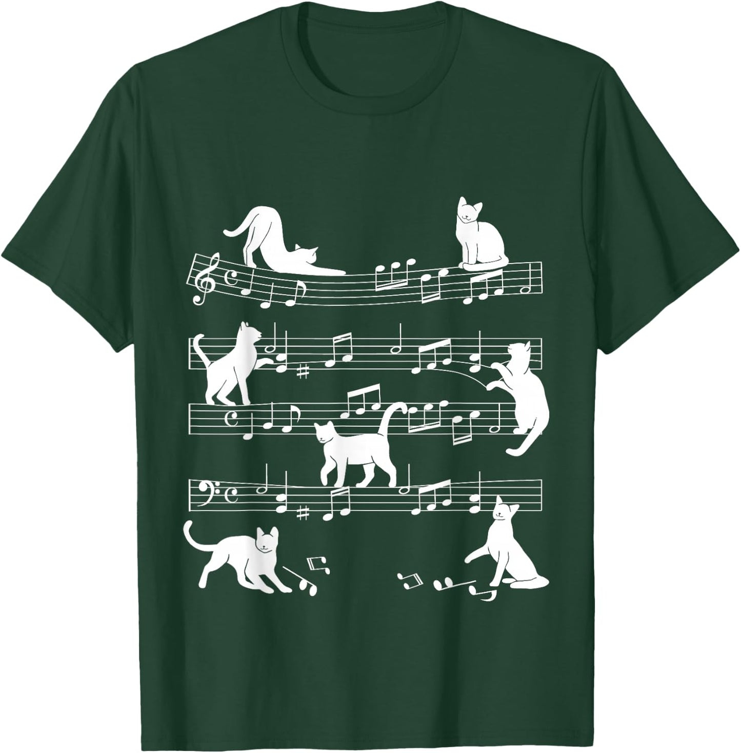 Cat Music Pet Cat Design Women Girls Kids T-Shirt - T-Shirt | Forest