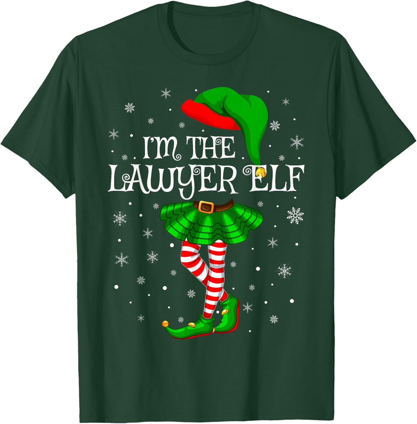 Lawyer Elf Christmas Matching Family Women Girls Elf T-Shirt - T-Shirt | Forest