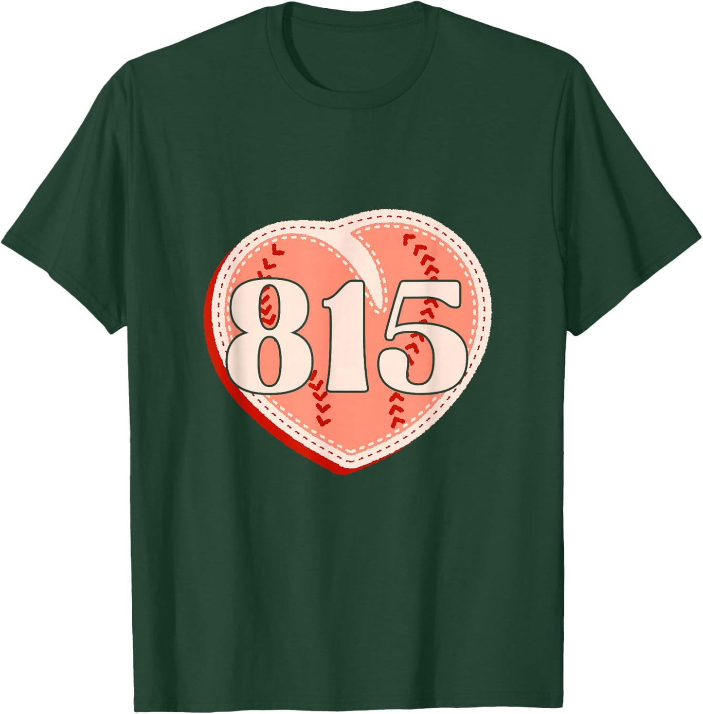Retro Rockford Illinois 815 A Peach With Baseball Seams T-Shirt - T-Shirt | Forest