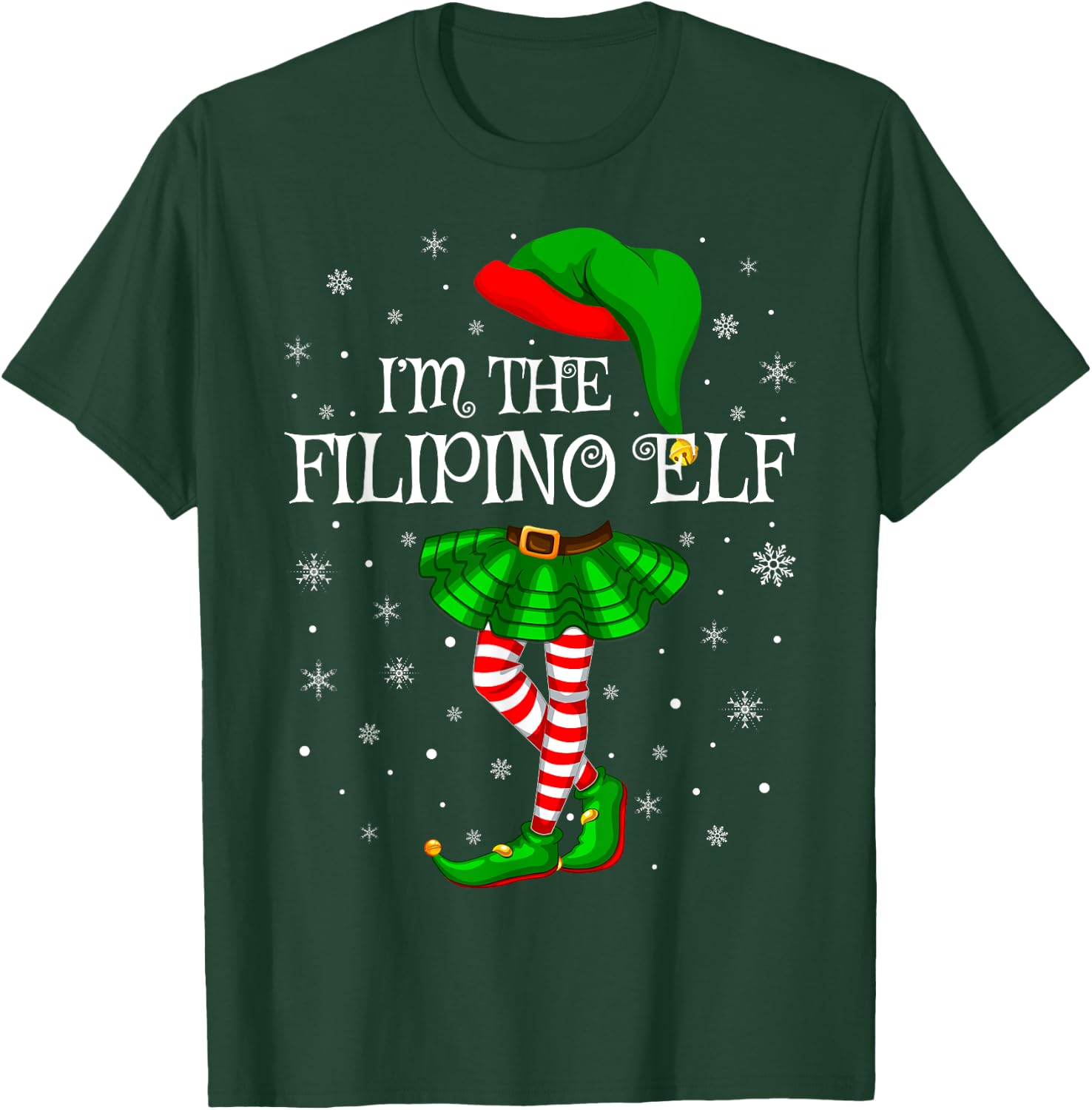 Matching Family Group I'm The Filipino Elf Christmas T-Shirt - T-Shirt | Forest