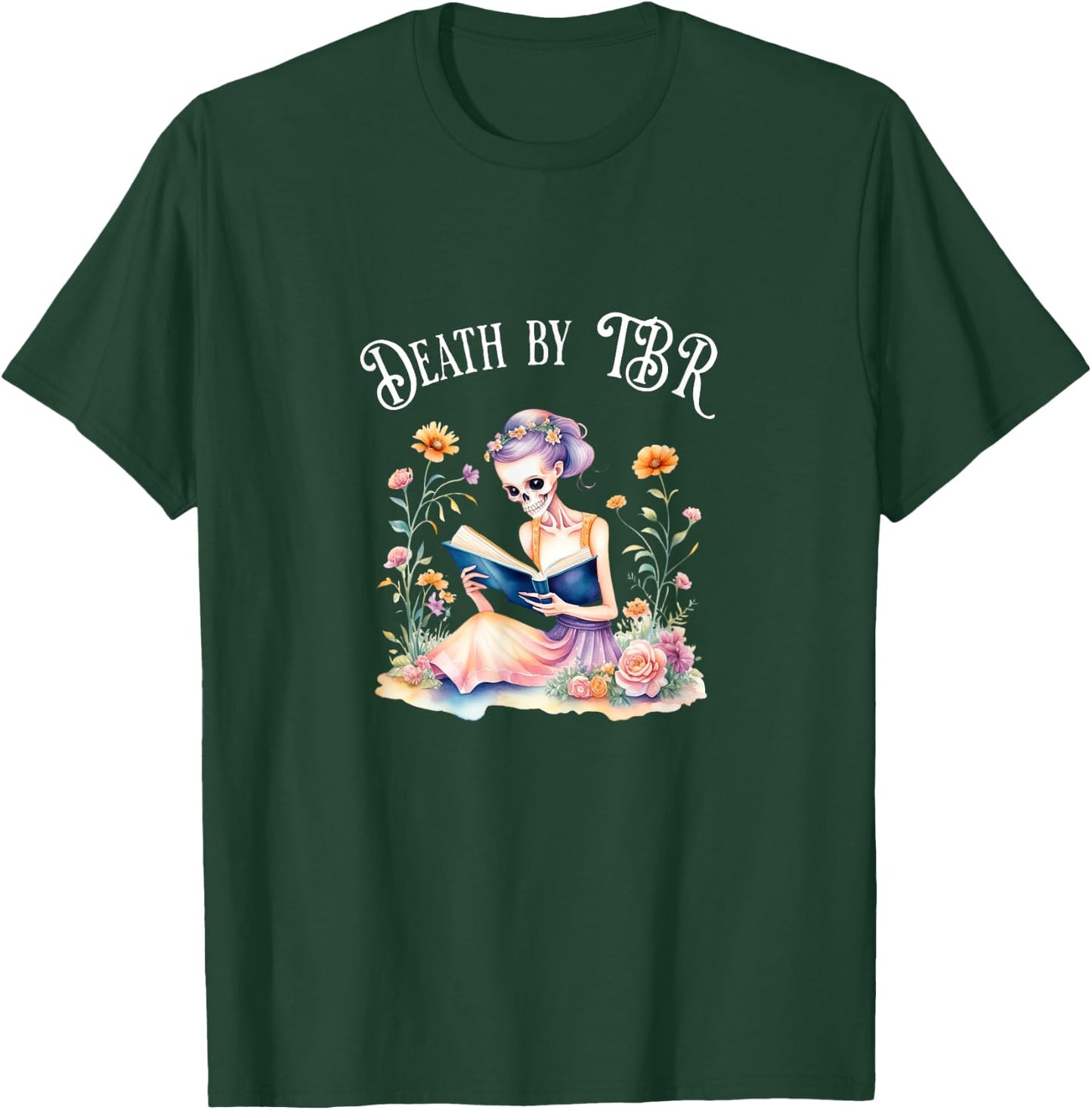 Death By TBR - Gothic book lover in Preppy Gothiccore T-Shirt - T-Shirt | Forest
