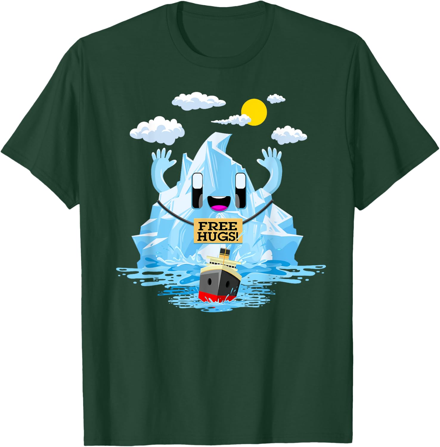 Free Hugs Iceberg Titanic Funny RMS Titanic Free Hugs T-Shirt - T-Shirt | Forest