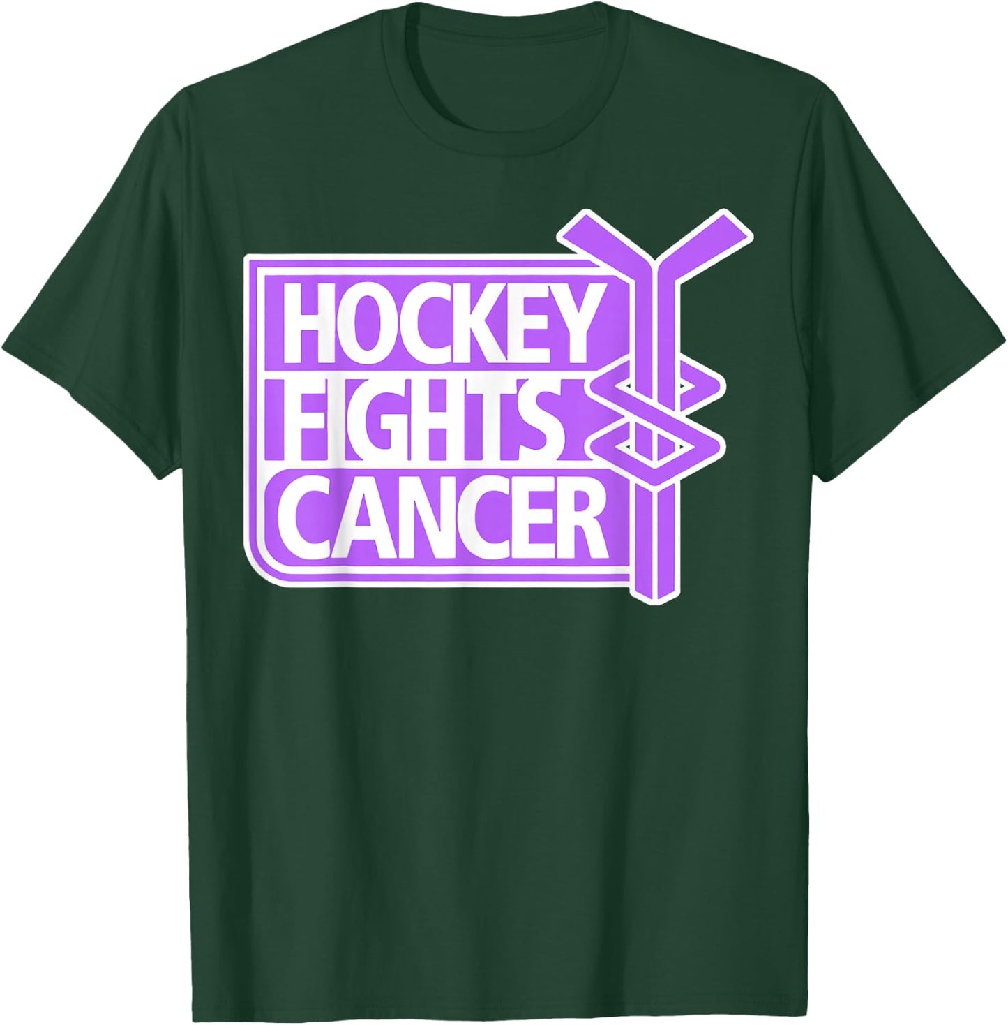 Hockey Fights Cancer Adult Classic Fit Short Sleeve Black T-Shirt - T-Shirt | Forest
