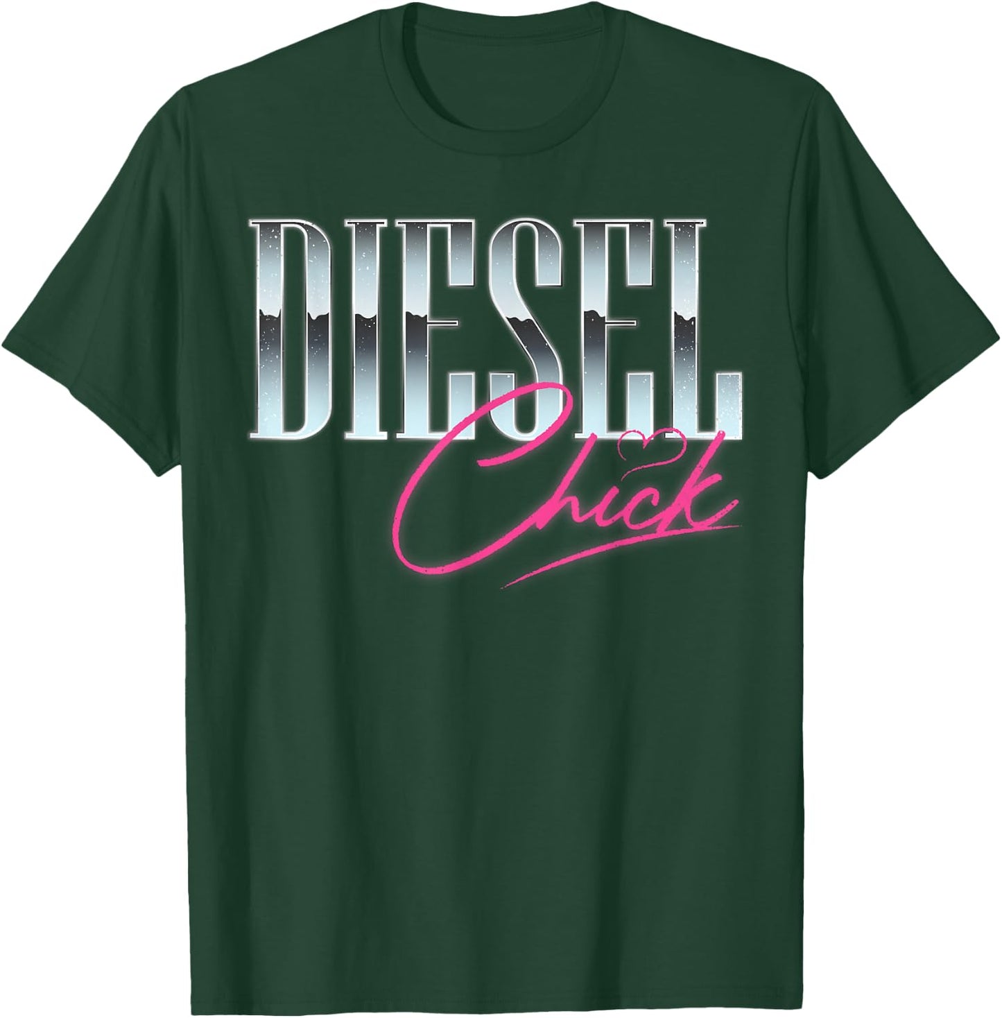 Diesel Chick Trucker Truck Driver Funny Women Retro Vintage T-Shirt - T-Shirt | Forest