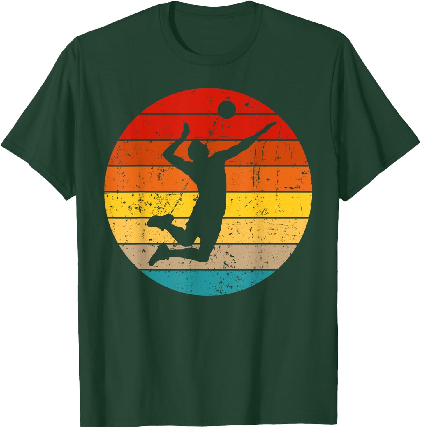 Vintage Volleyball Design Women Volleyball Player T-Shirt - T-Shirt | Forest
