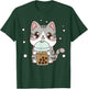 Cat Boba Tea Cat Women Teen Girl Japanese Anime Cute Graphic T-Shirt - T-Shirt | Forest
