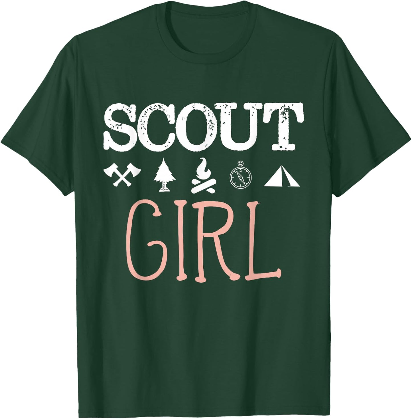 Scout Girl Scouting Troop Supporter Camping Scouting Girl T-Shirt - T-Shirt | Forest
