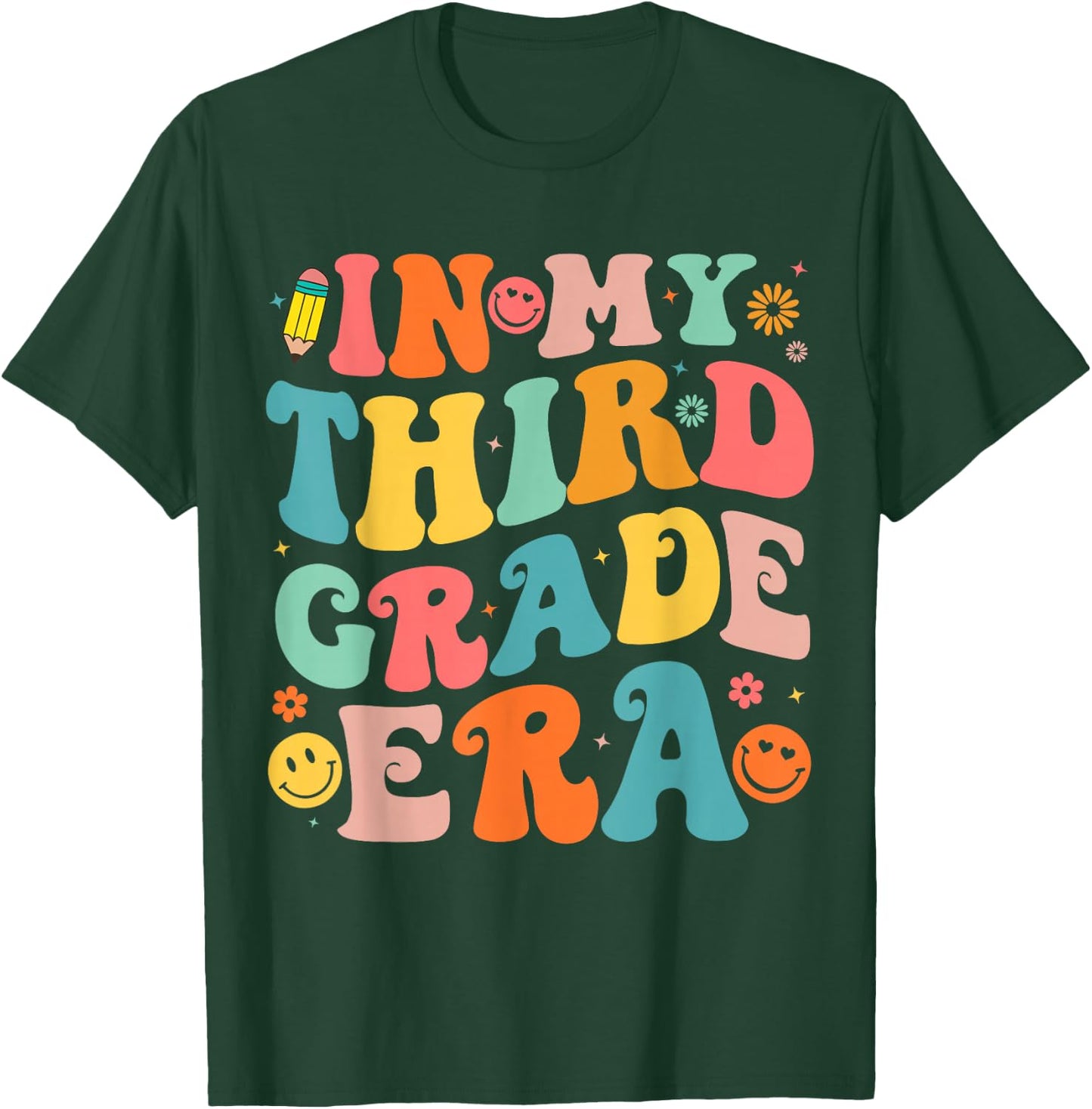 in My Third Grade Era 3rd Grade Teacher Back to School T-Shirt - T-Shirt | Forest