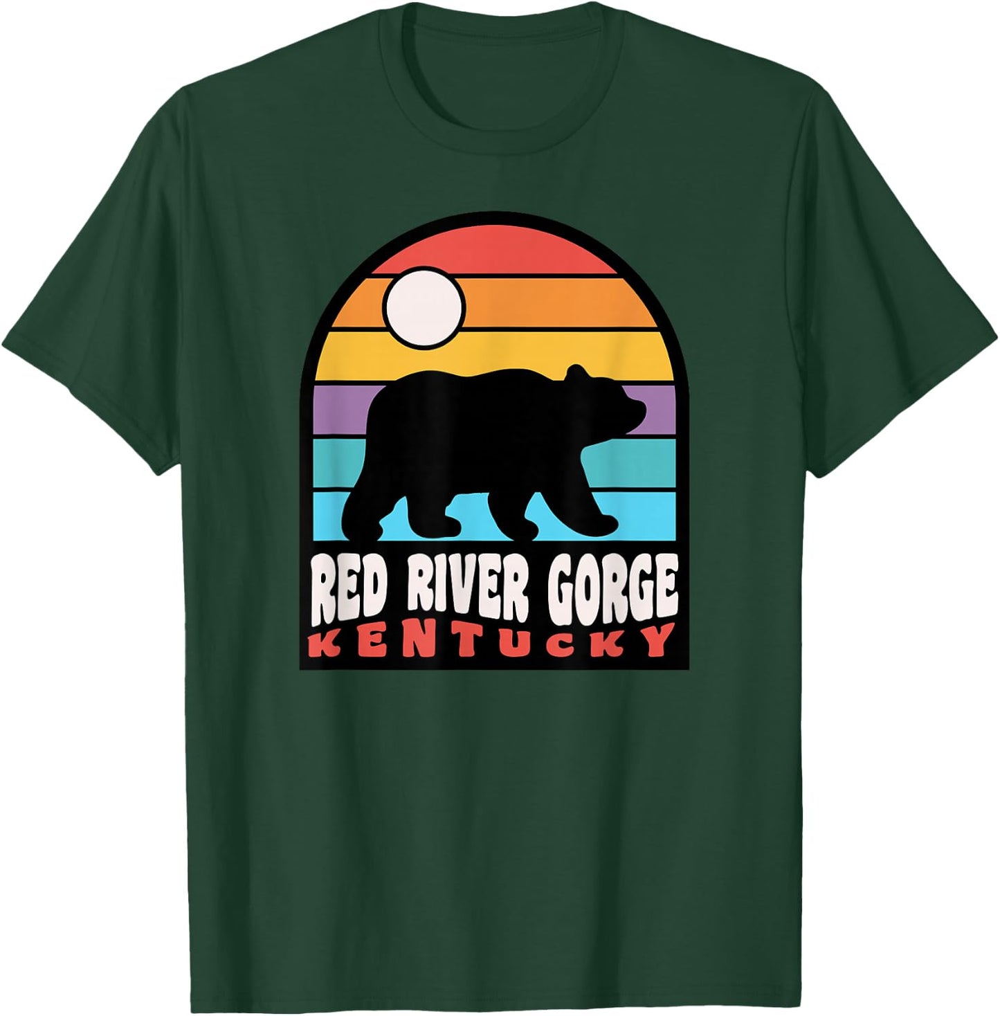 Red River Gorge Kentucky Hiking Bear Badge T-Shirt - T-Shirt | Forest