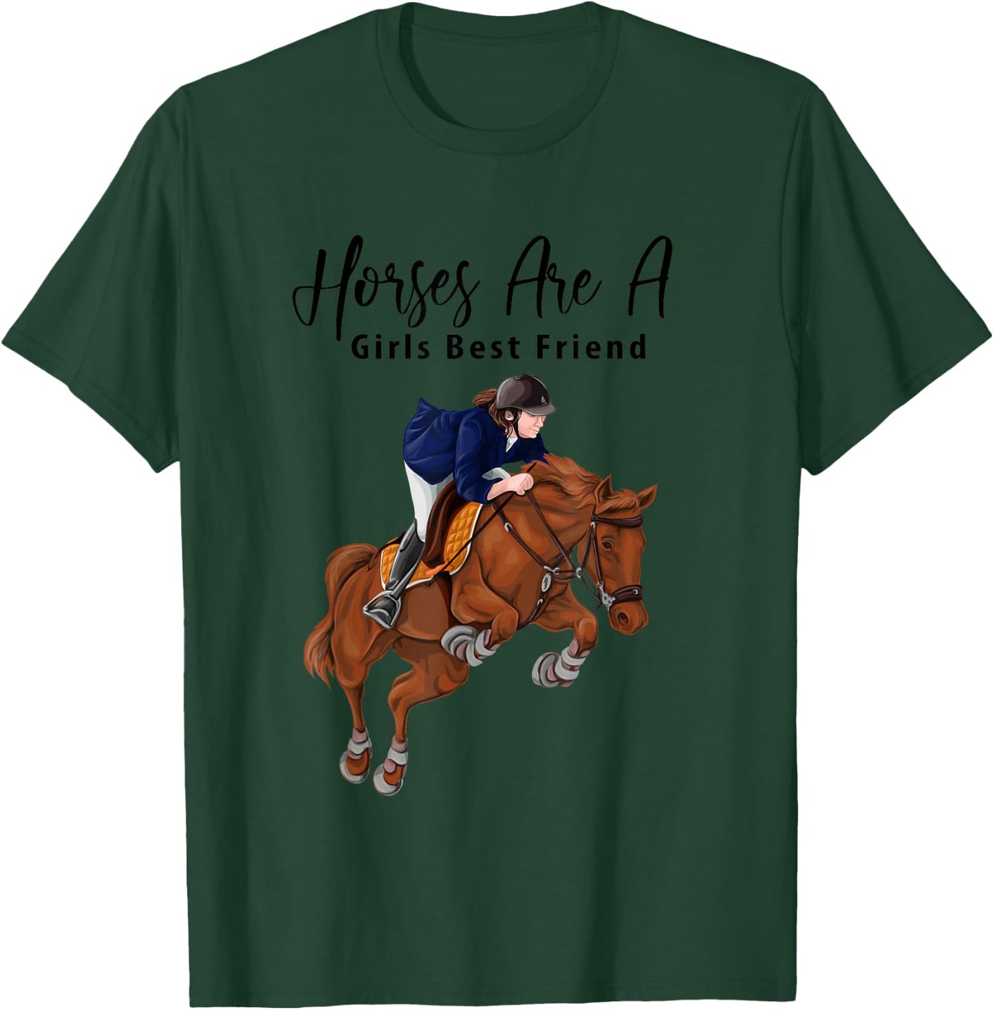 Equestrian Horses Are A Girls Best Friend T-Shirt - T-Shirt | Forest