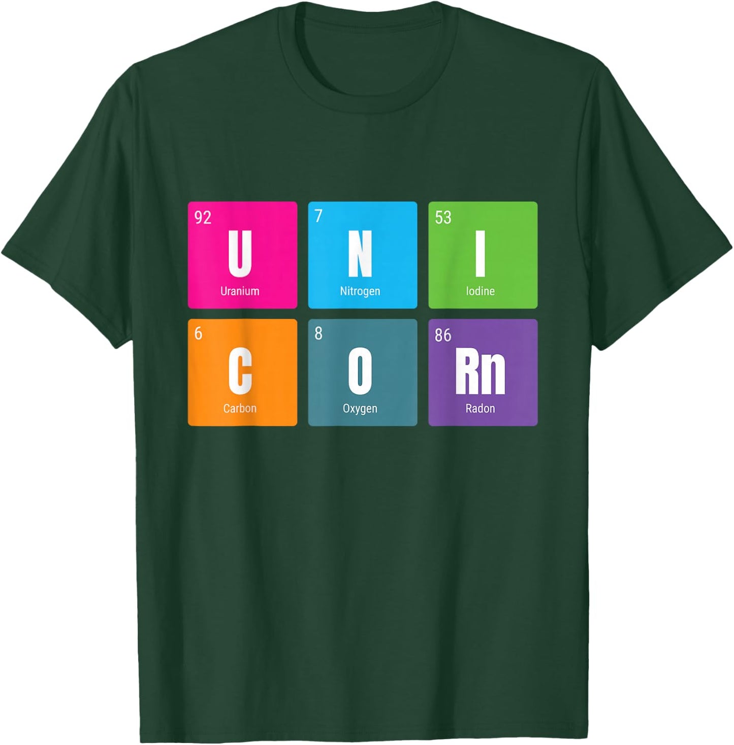 Periodic Table Rainbow Unicorn - Mystical Creature T-Shirt - T-Shirt | Forest